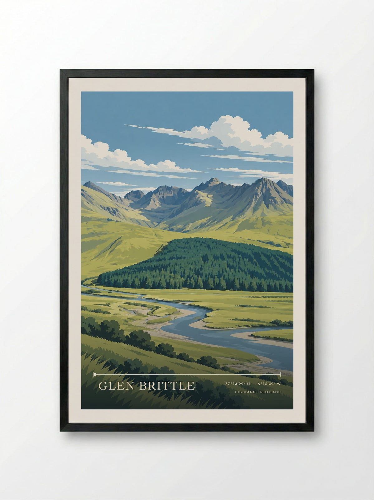 Glen Brittle, Highland | Travel Poster - Framed Print Black