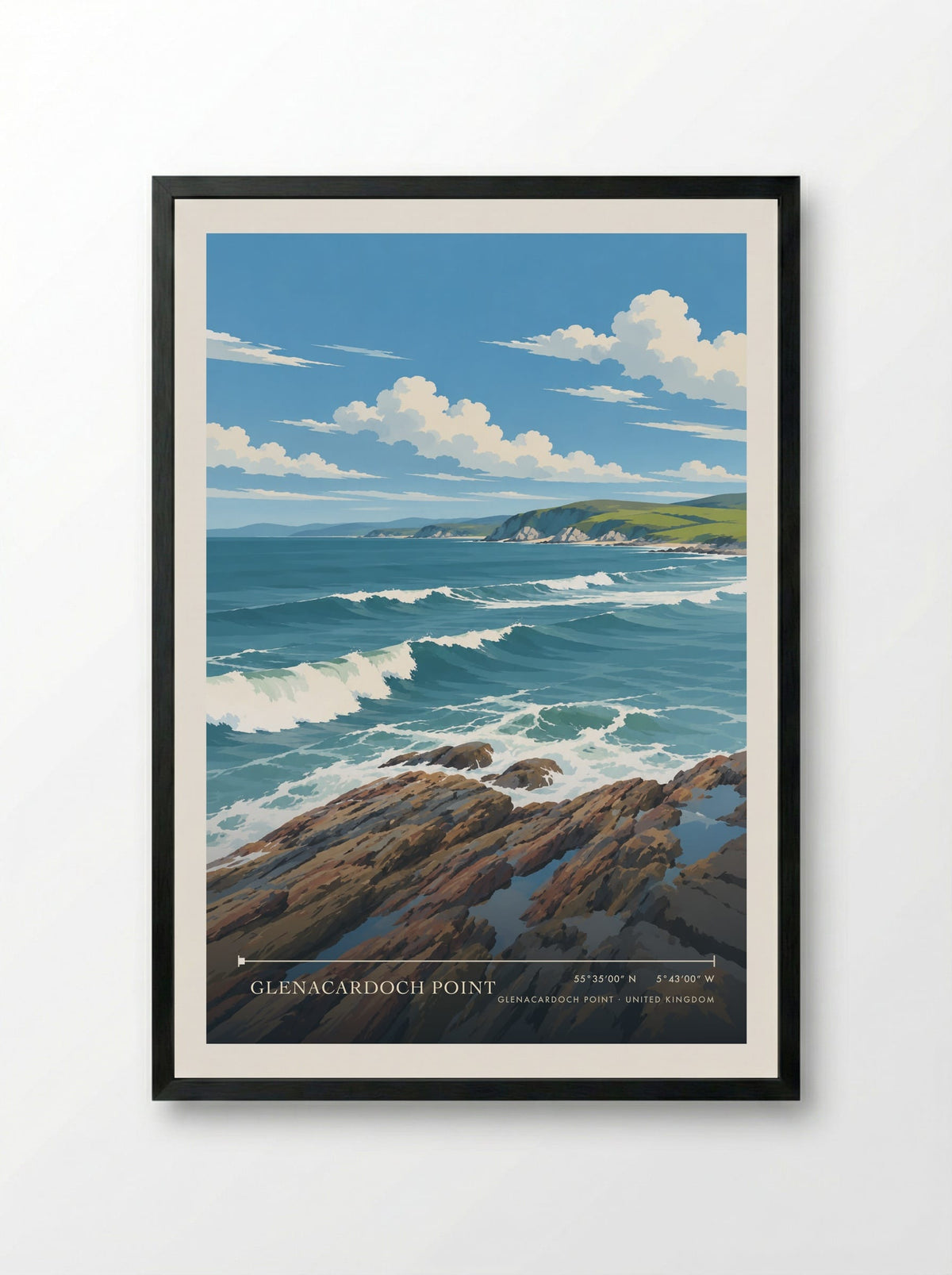 Glenacardoch Point | Travel Poster - Framed Print Black