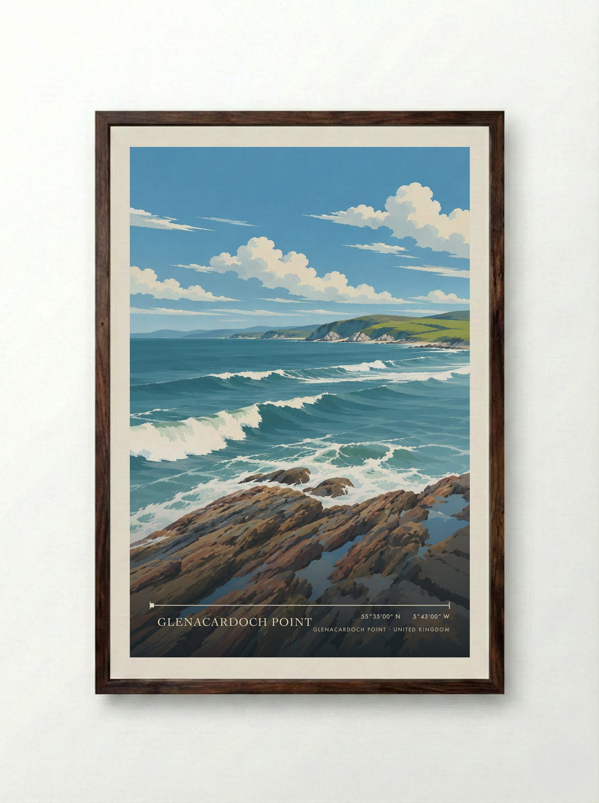 Glenacardoch Point | Travel Poster - Framed Print Dark Wood