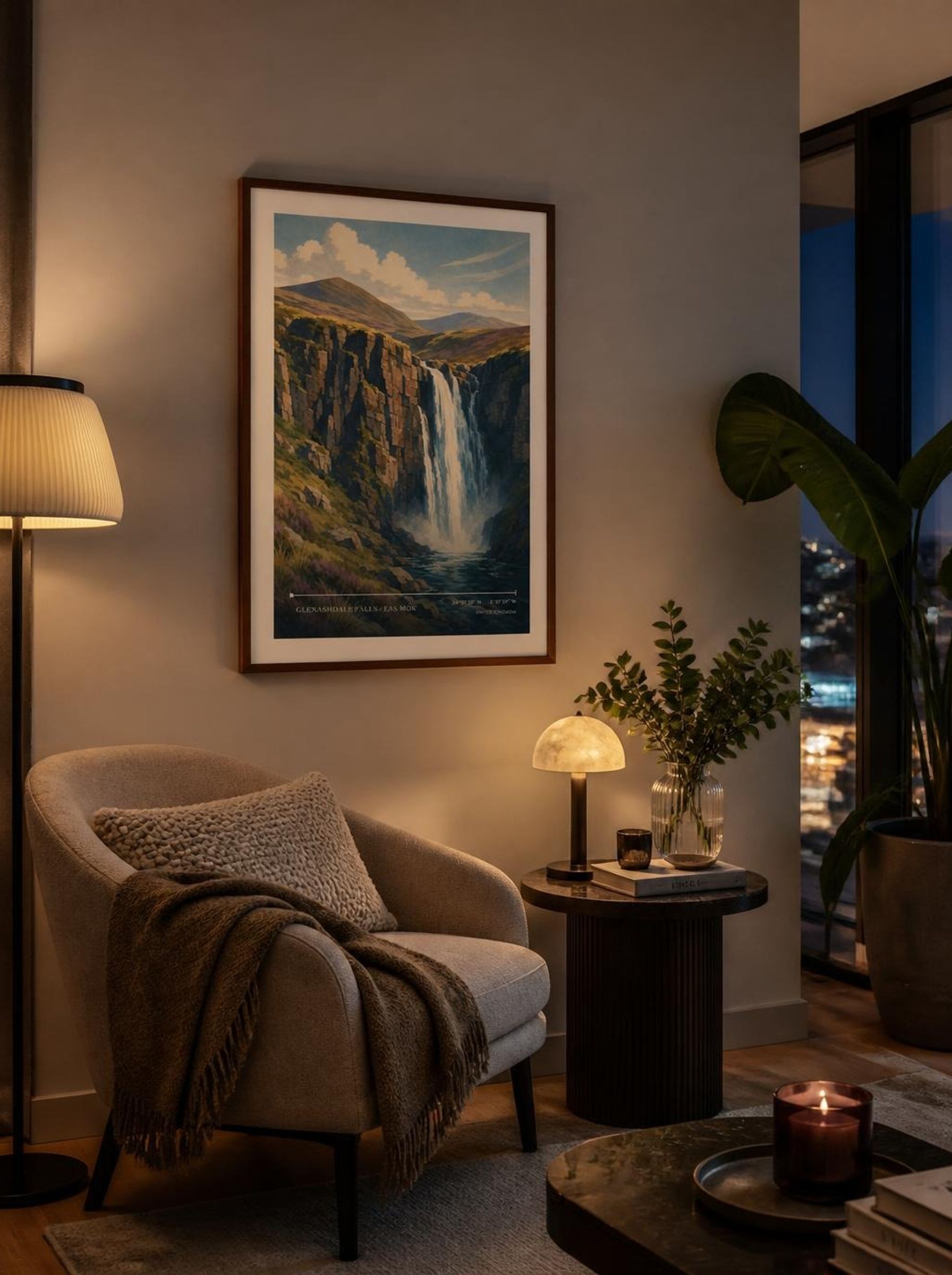 Glenashdale Falls / Eas Mor United Kingdom Travel Poster - Lifestyle