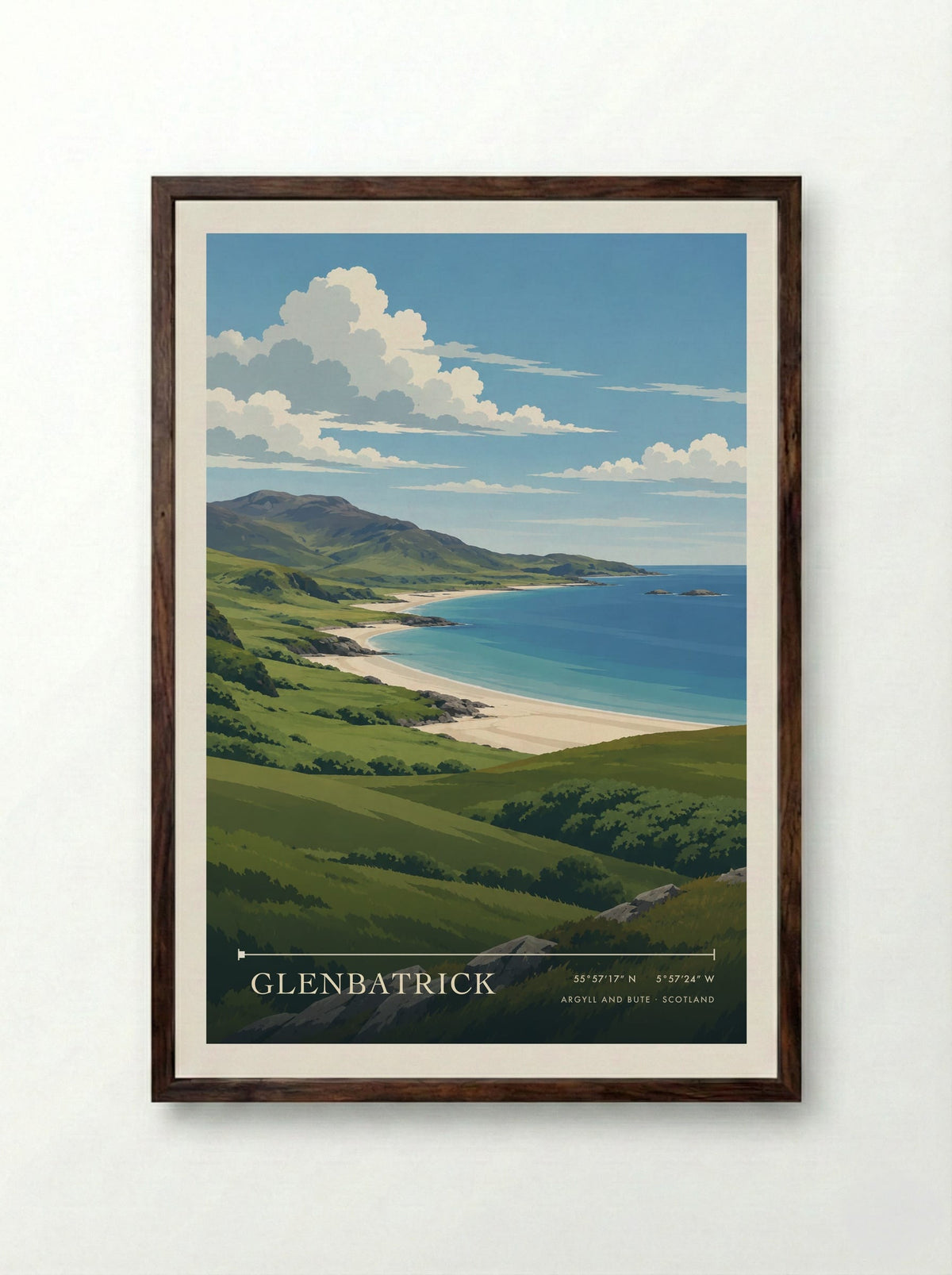 Glenbatrick, Argyll and Bute | Travel Poster - Framed Print Dark Wood