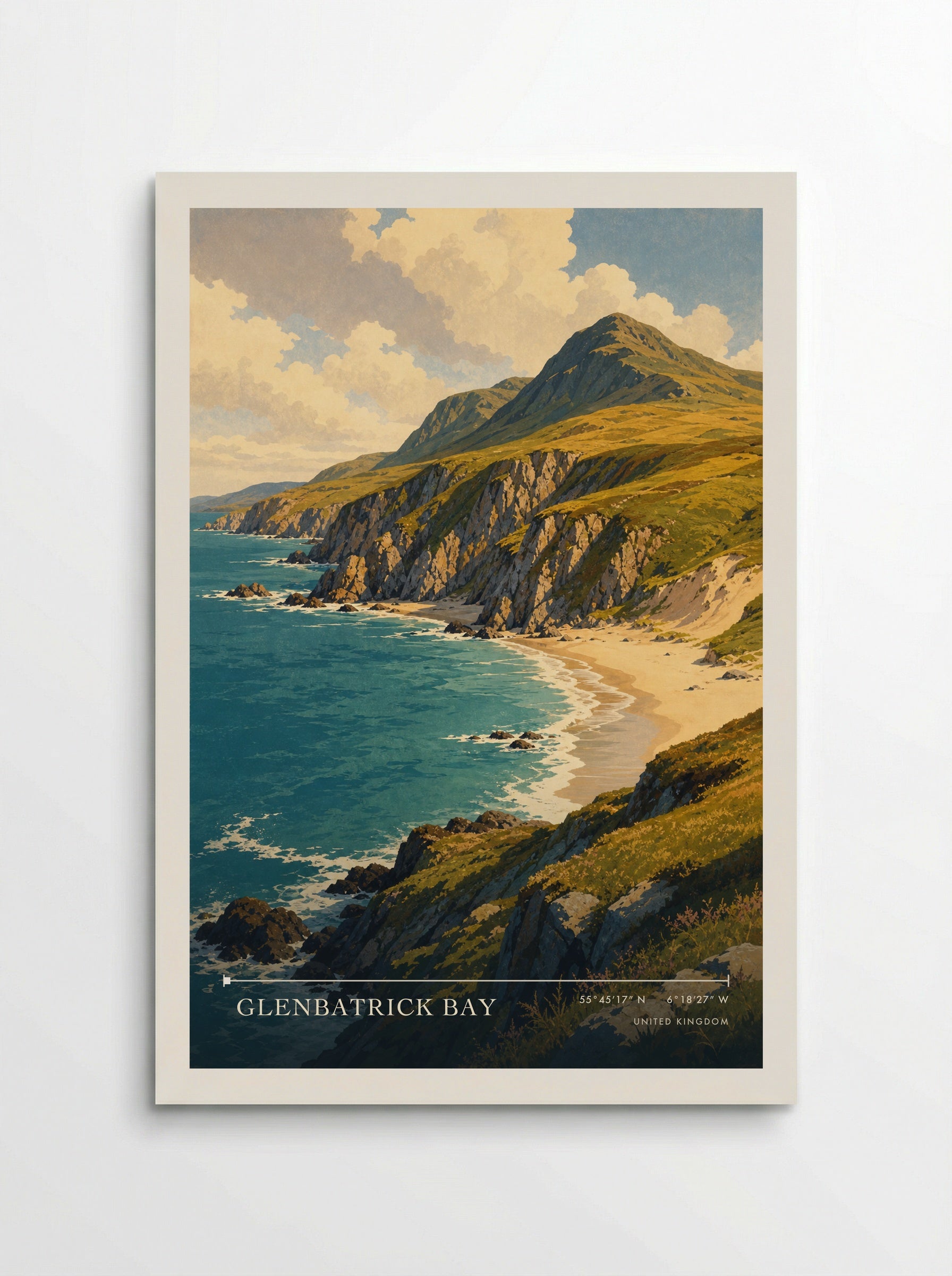 Glenbatrick Bay United Kingdom Travel Poster - Poster
