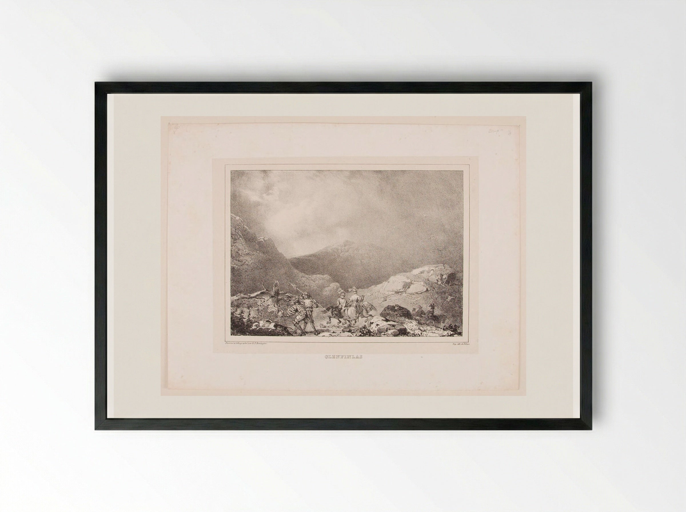 Glenfinlas - Richard Parkes Bonington - Framed Print Black