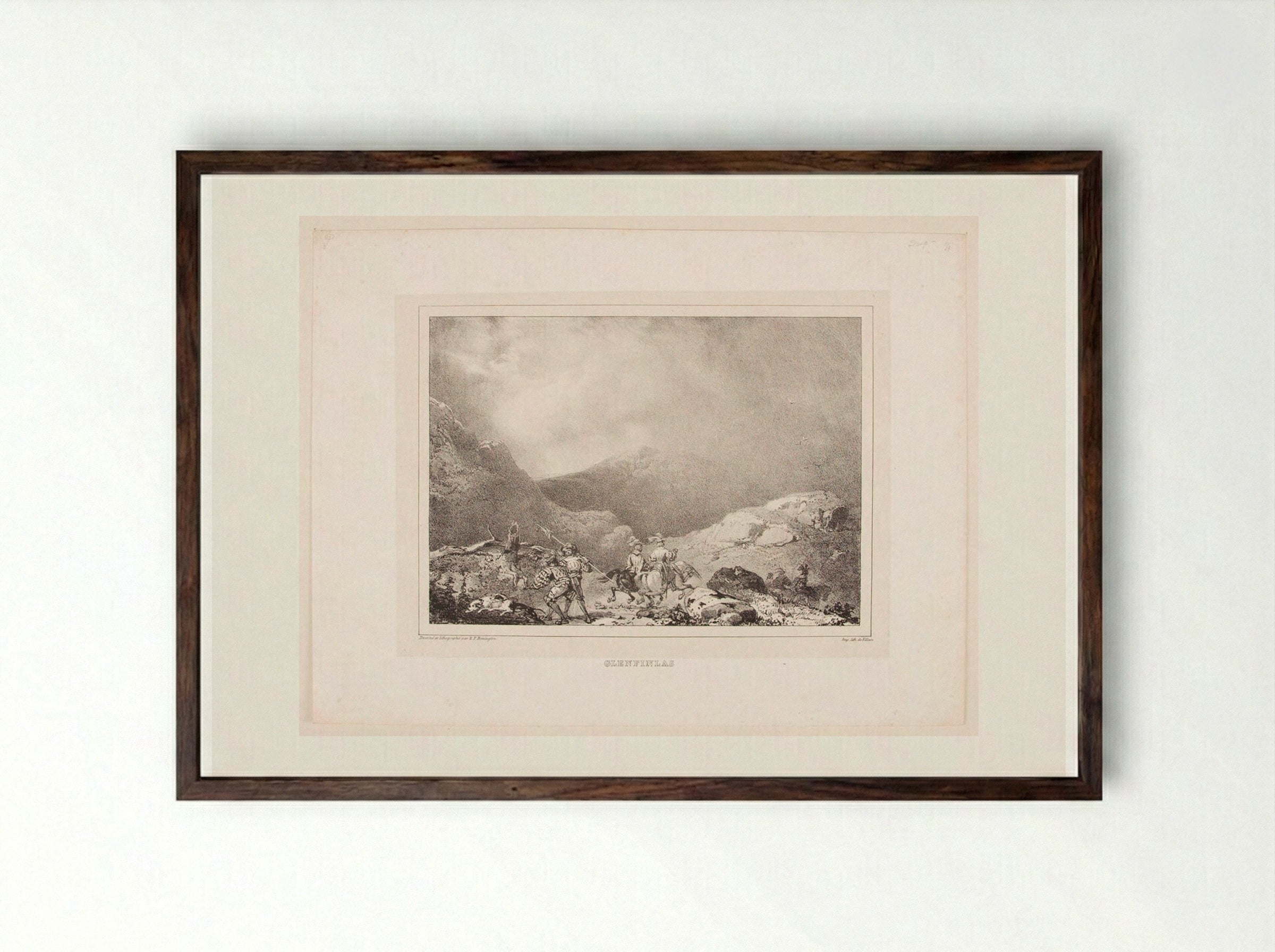 Glenfinlas - Richard Parkes Bonington - Framed Print Dark Wood