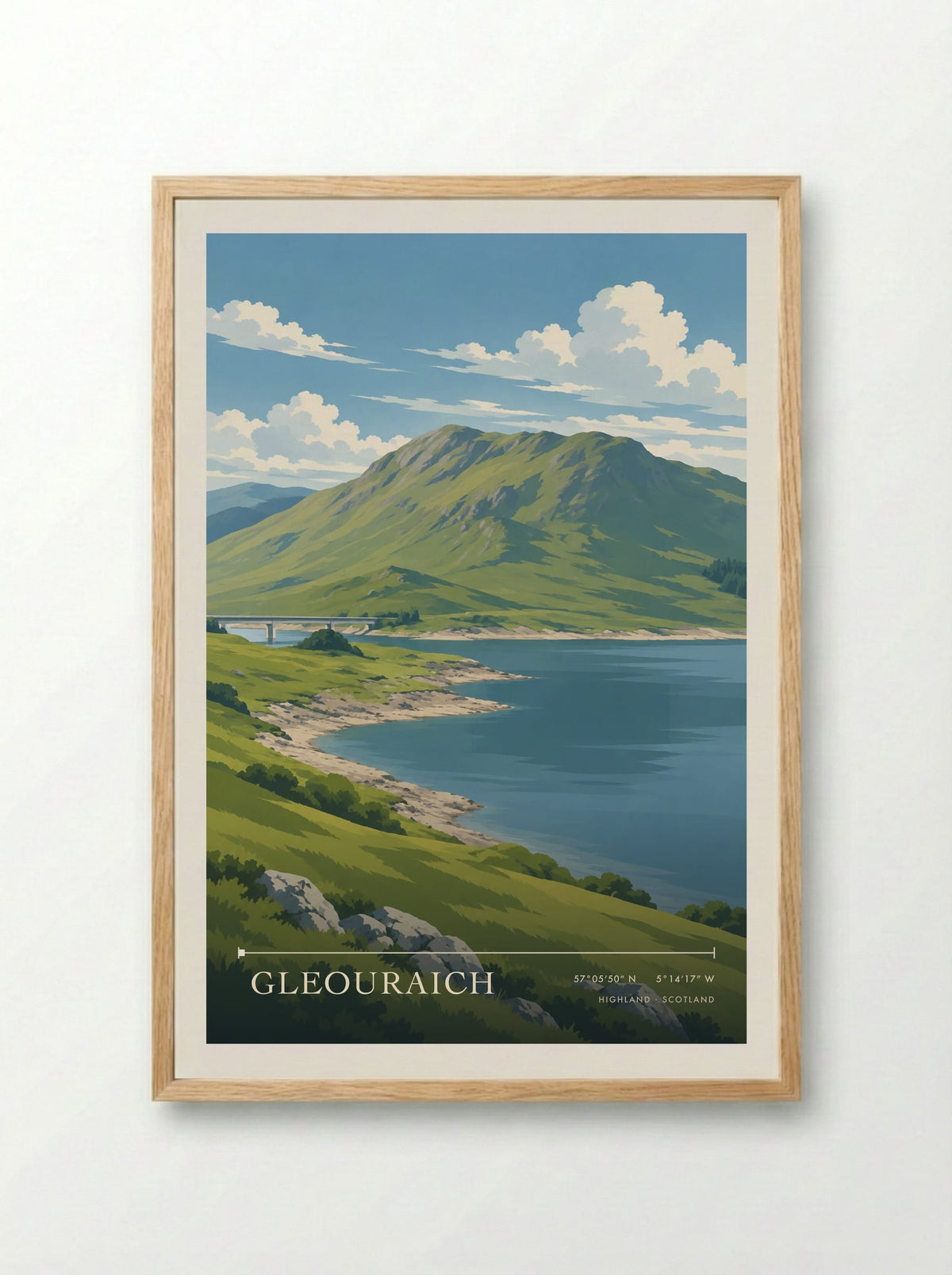Gleouraich, Highland | Travel Poster - Framed Print Wood