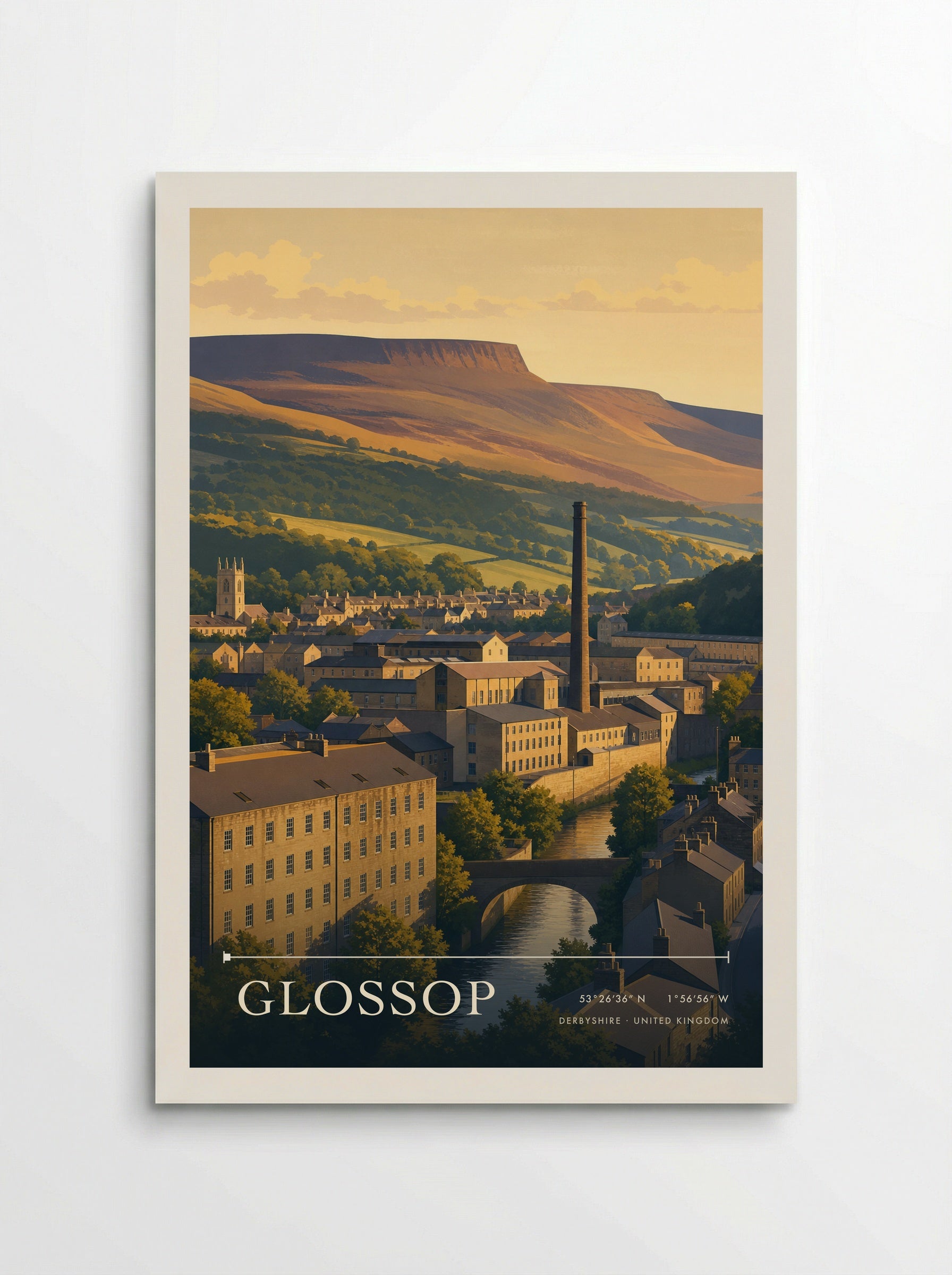 Glossop Derbyshire United Kingdom Travel Poster - Poster