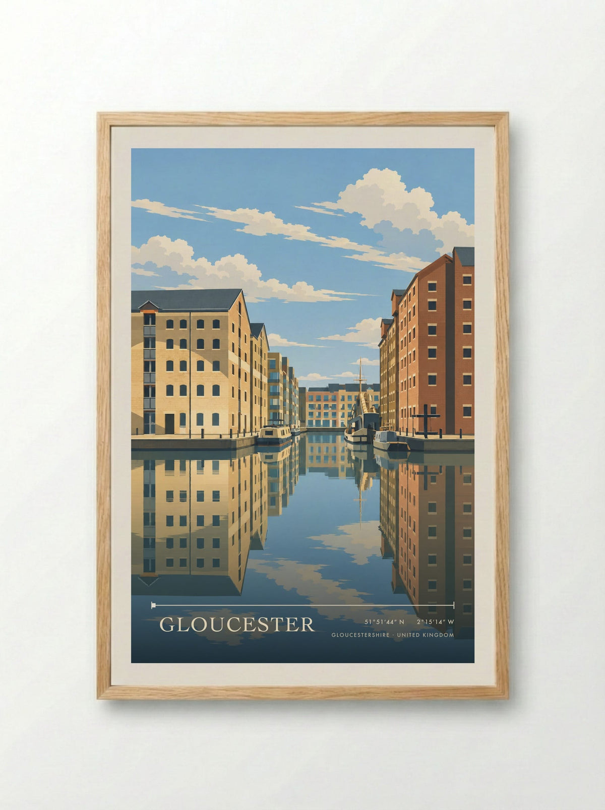 Gloucester, Gloucestershire | Travel Poster - Framed Print Wood