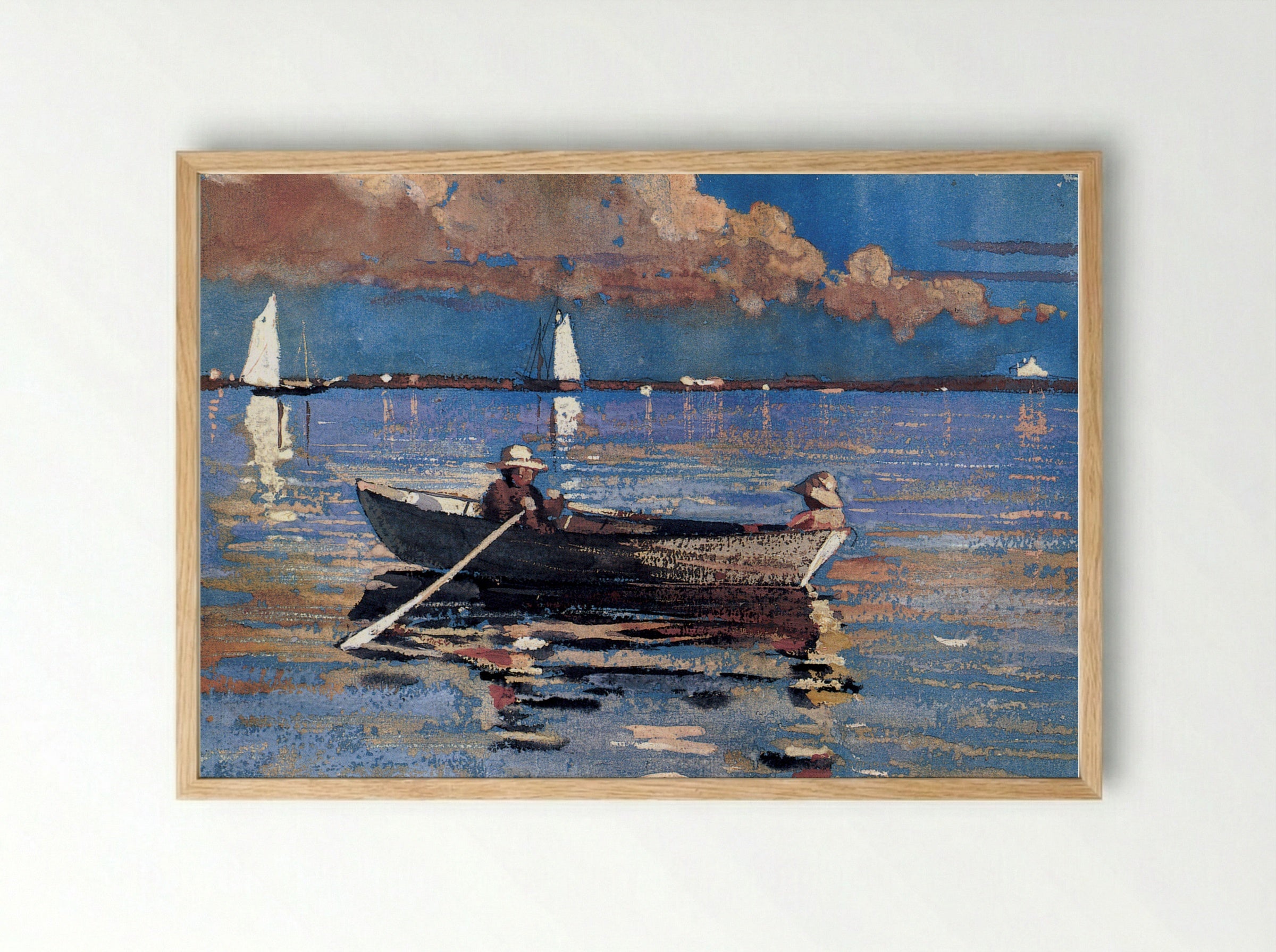 Gloucester Harbor and Dory - Winslow Homer - Framed Print Wood