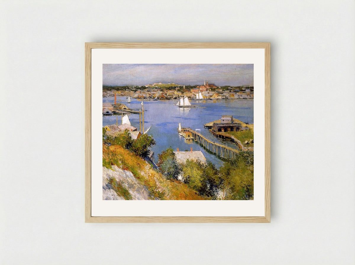 Gloucester Harbour - Willard Metcalf - Framed Print Wood