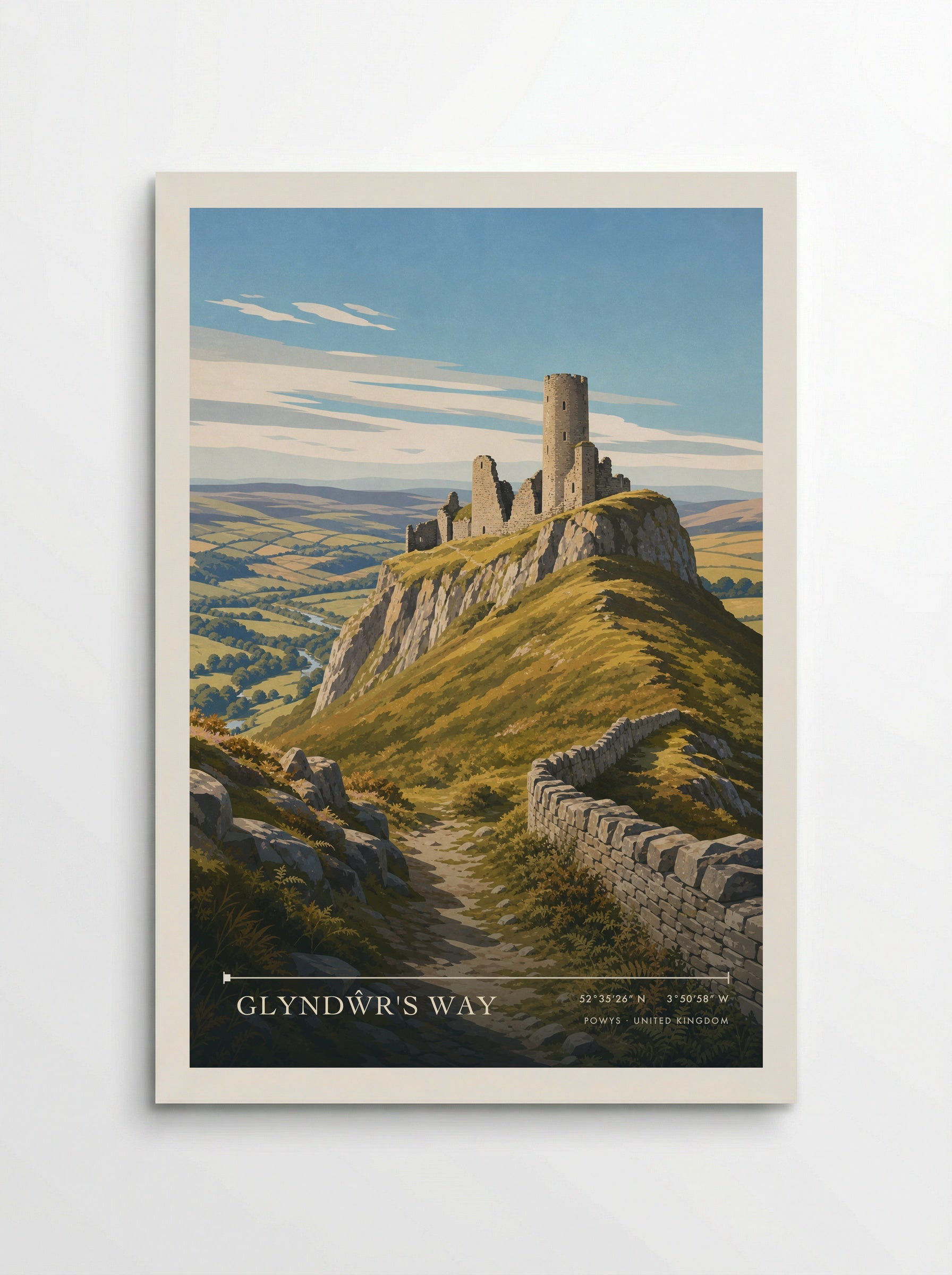 Glyndŵr's Way Powys United Kingdom Travel Poster - Poster