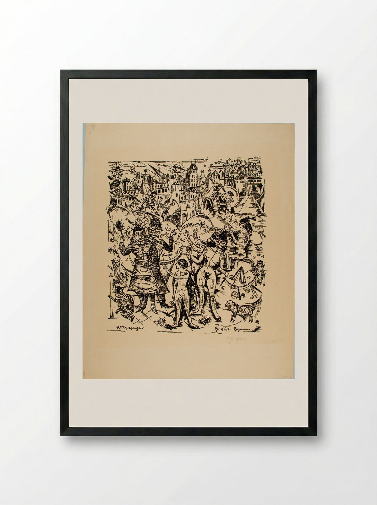 Gnostic Hymn - Rudolf Schlichter - Framed Print Black