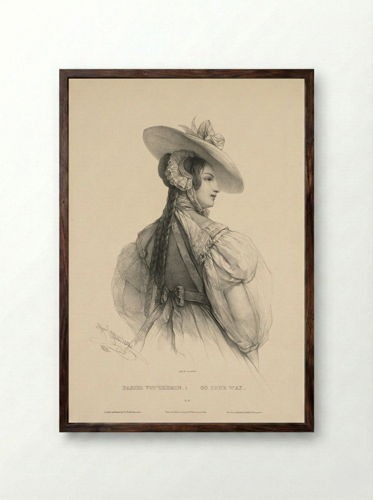 Go Your Way (Passez Vot'Chemin) - Henri Grevedon - Framed Print Dark Wood