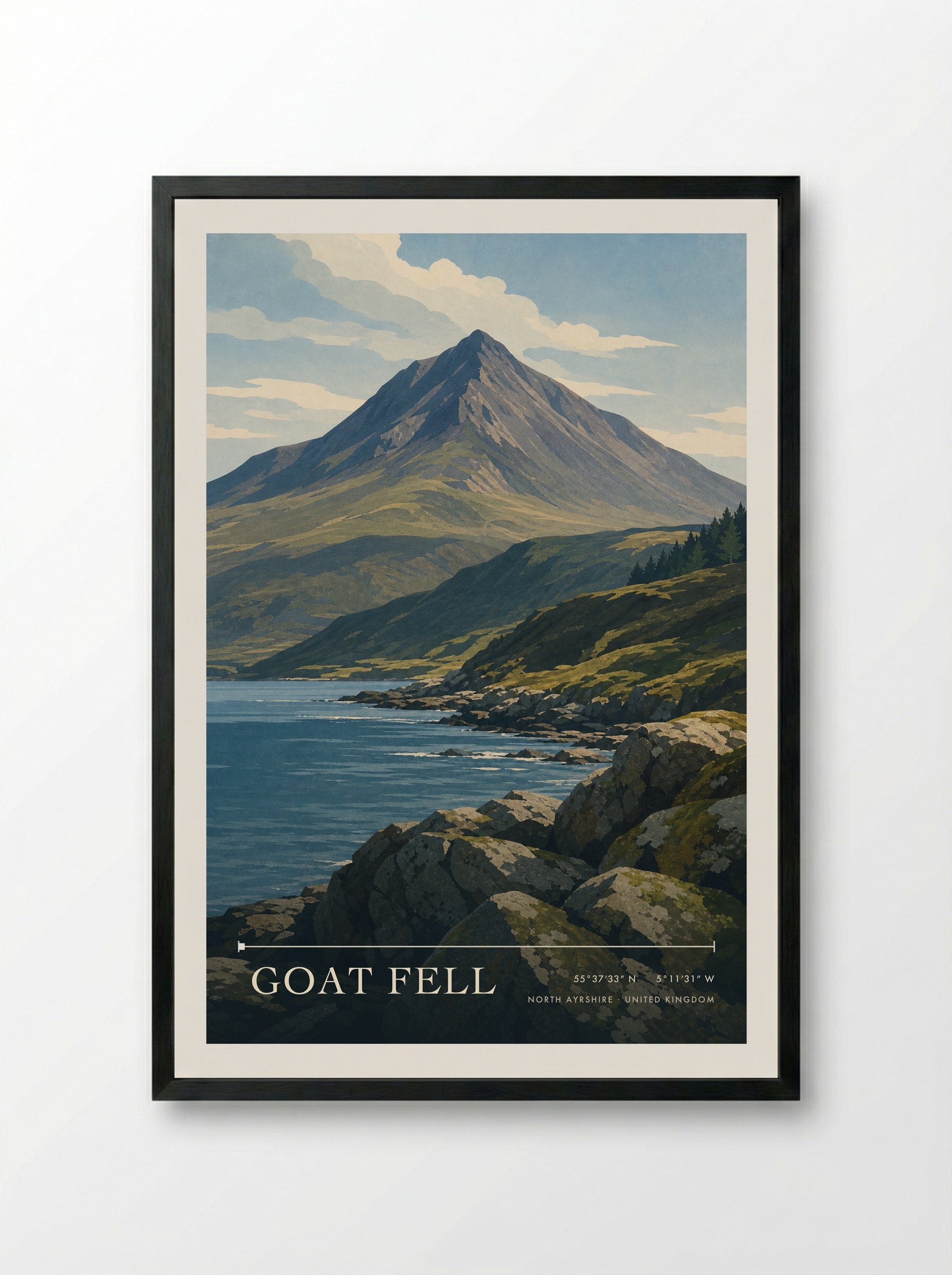 Goat Fell North Ayrshire United Kingdom Travel Poster - Framed Print Black