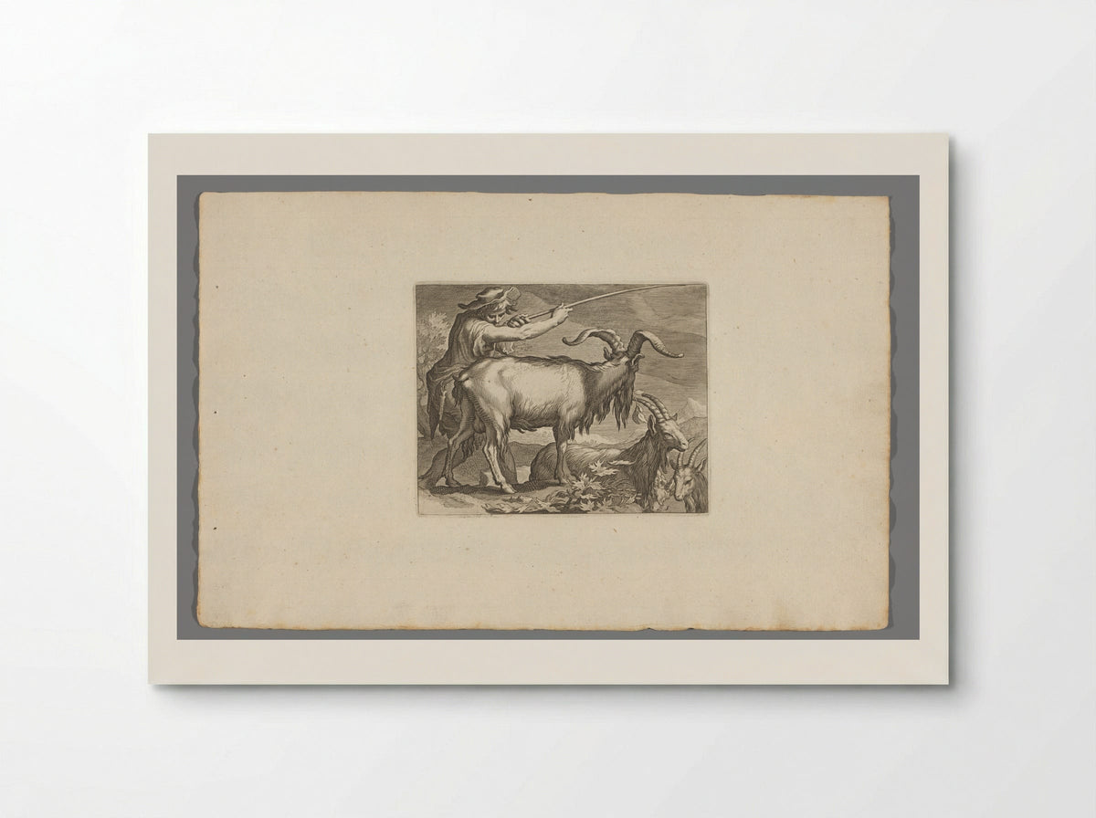 Goatherd with Goats - Boëtius Adamsz. Bolswert - Poster