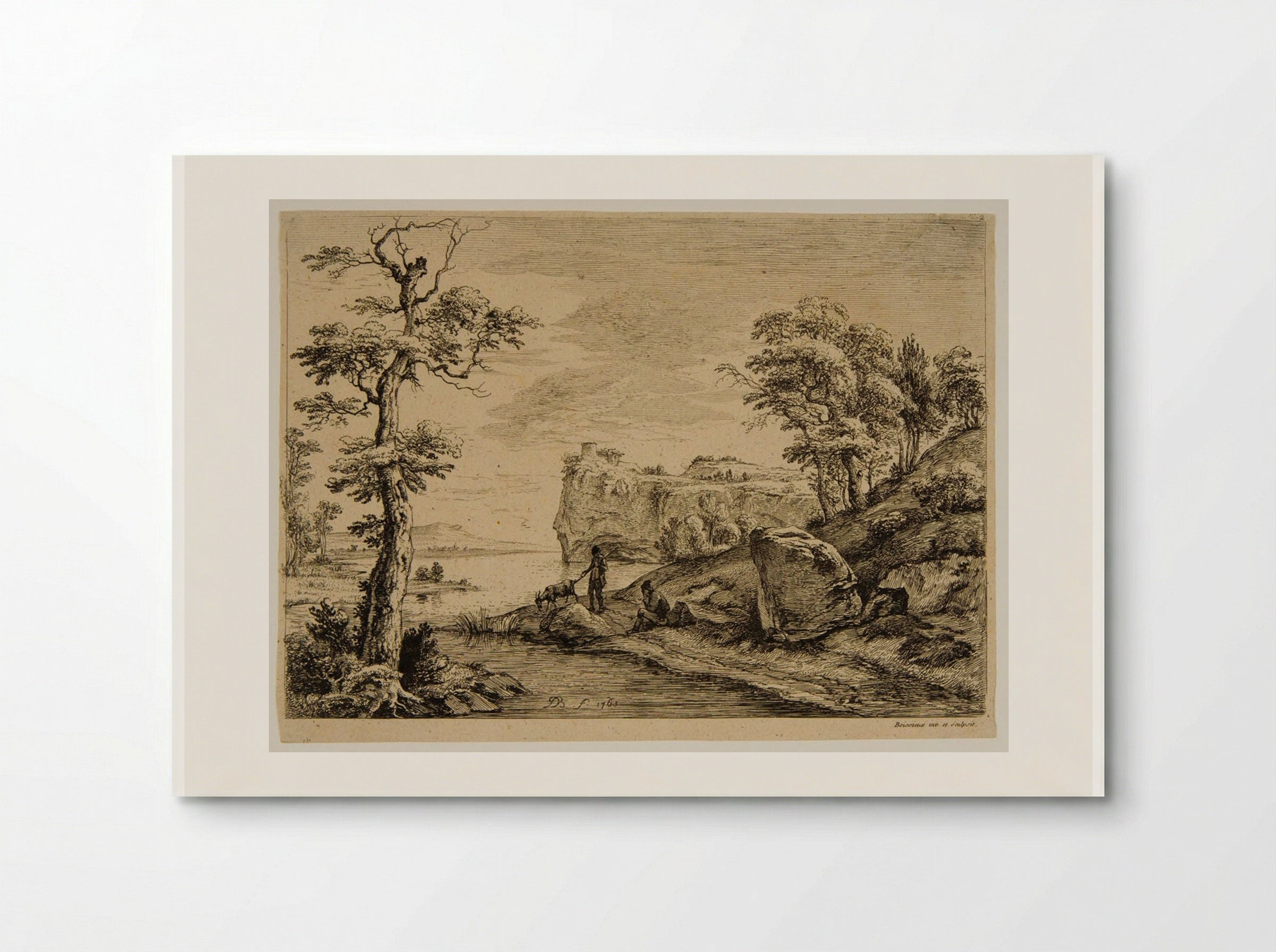 Goatherds and Goat Near a River - Jean-Jacques de Boissieu - Poster