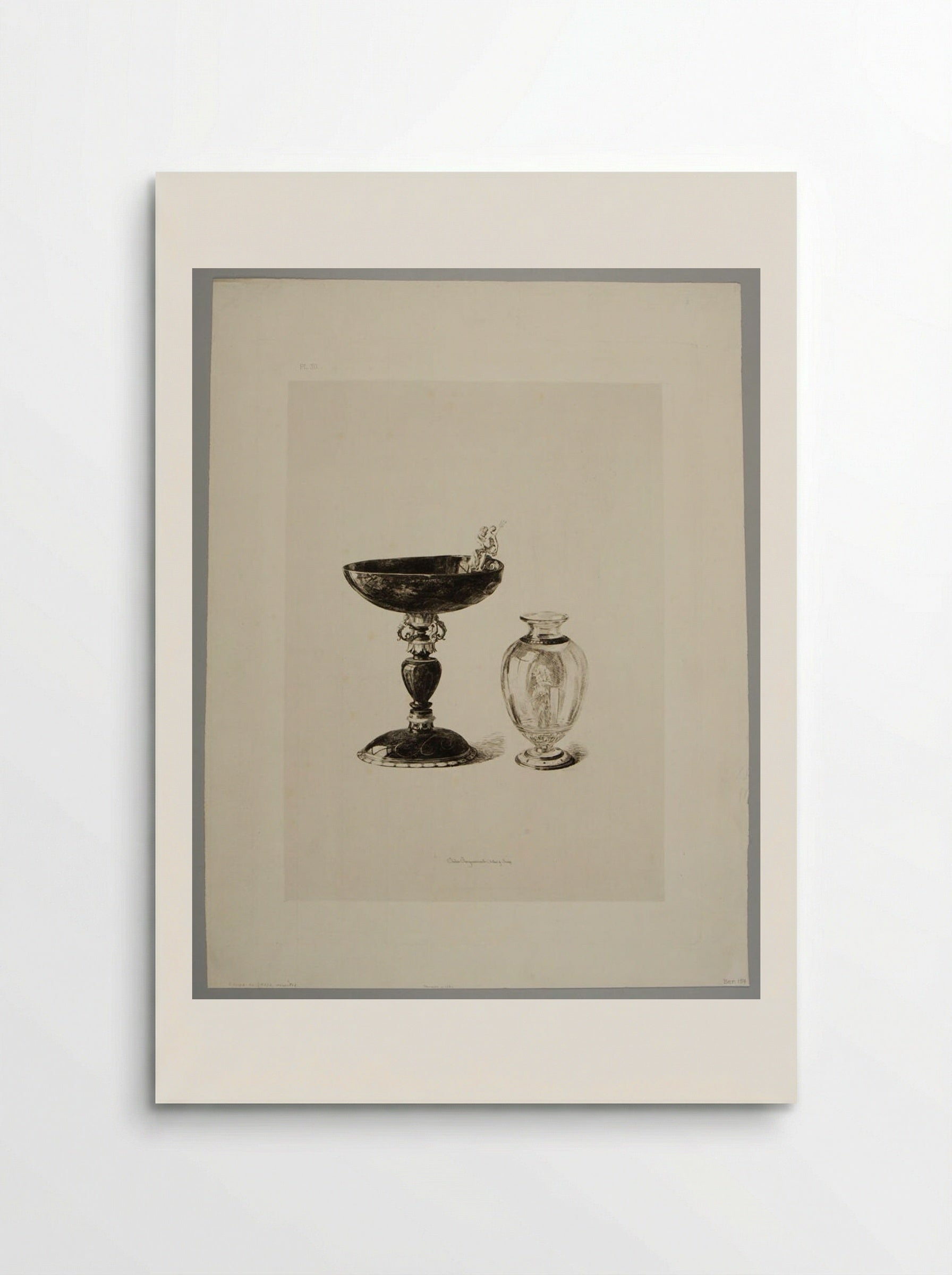 Goblet of Oriental Jasper and Vase of Rock Crystal - Jules Ferdinand Jacquemart - Poster