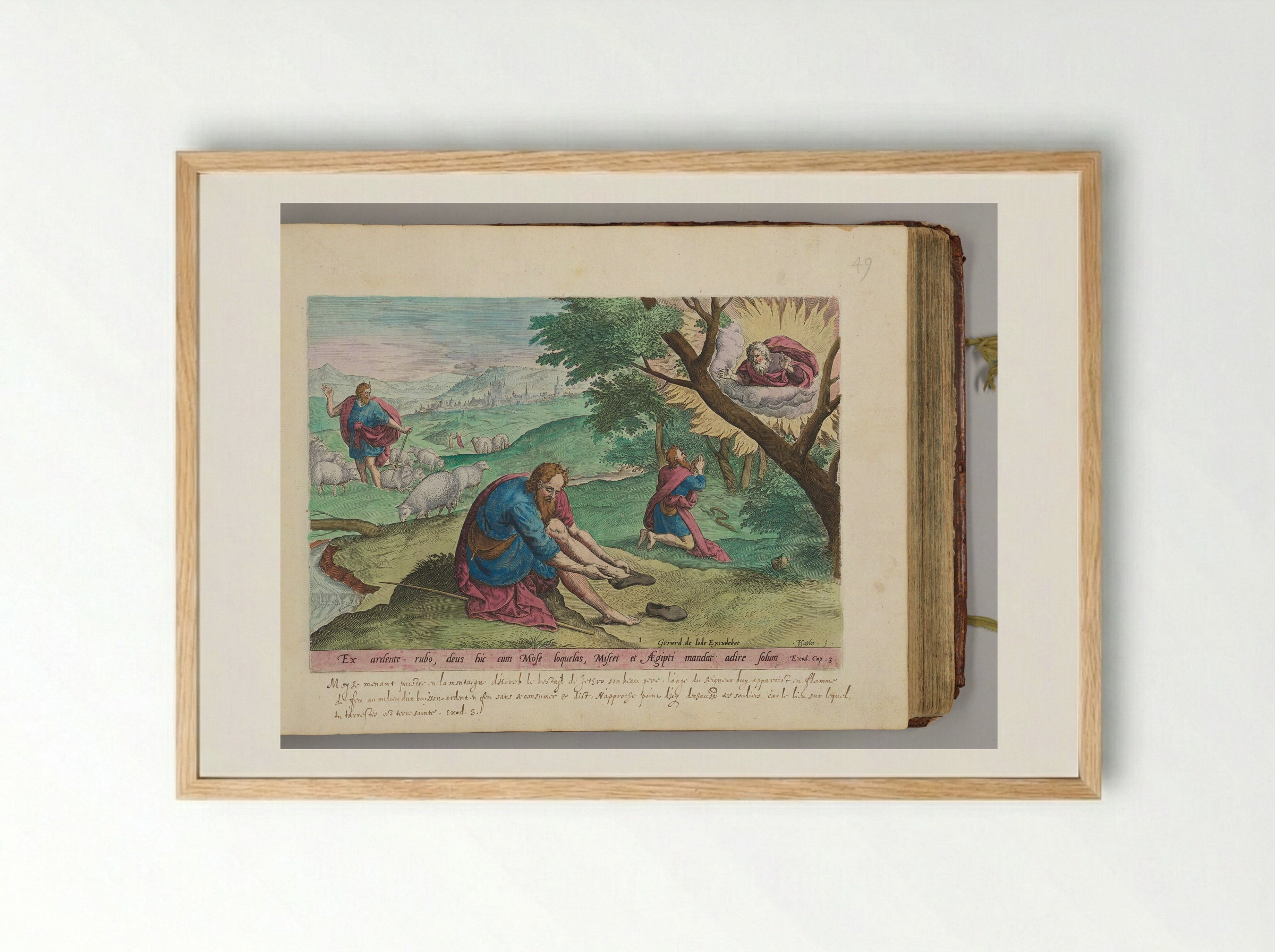 God Appearing to Moses - Johann Sadeler I - Framed Print Wood