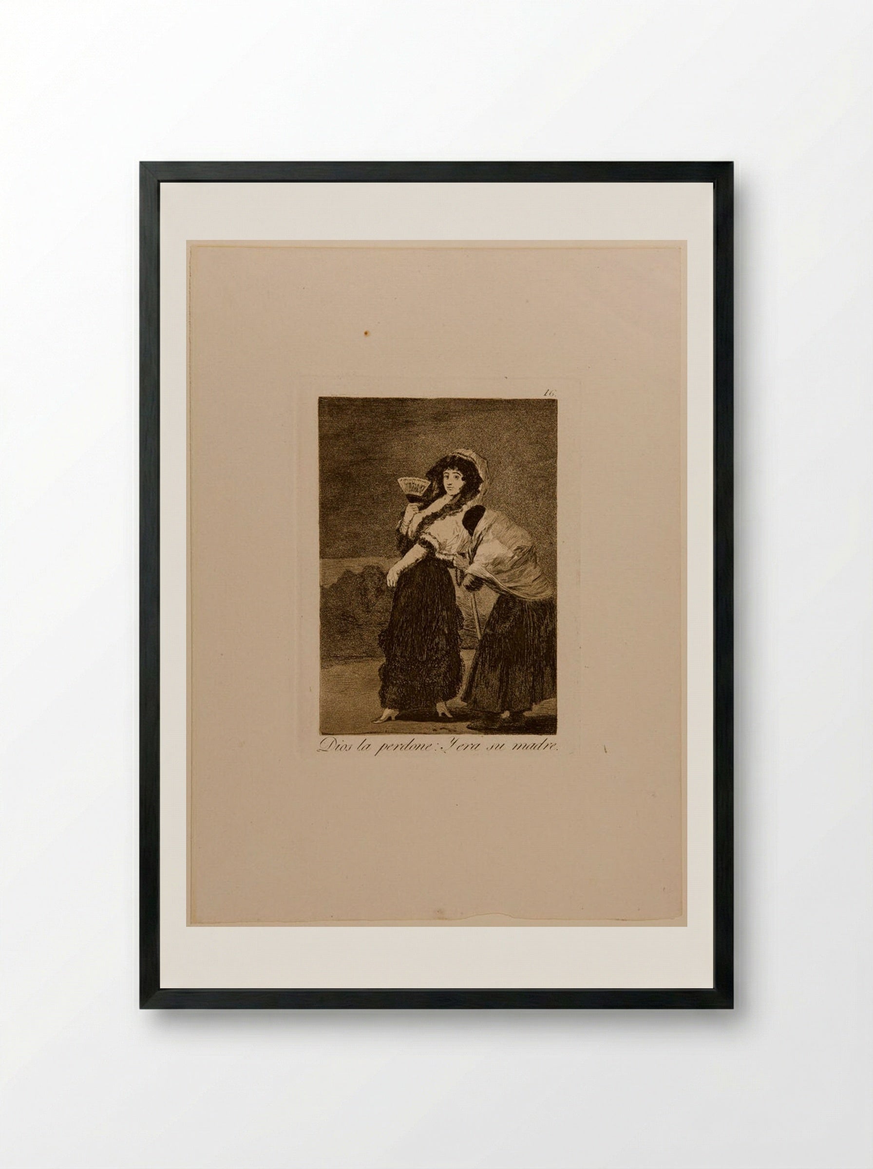God Forgive Her! It's Her Own Mother! - Francisco José de Goya y Lucientes - Framed Print Black