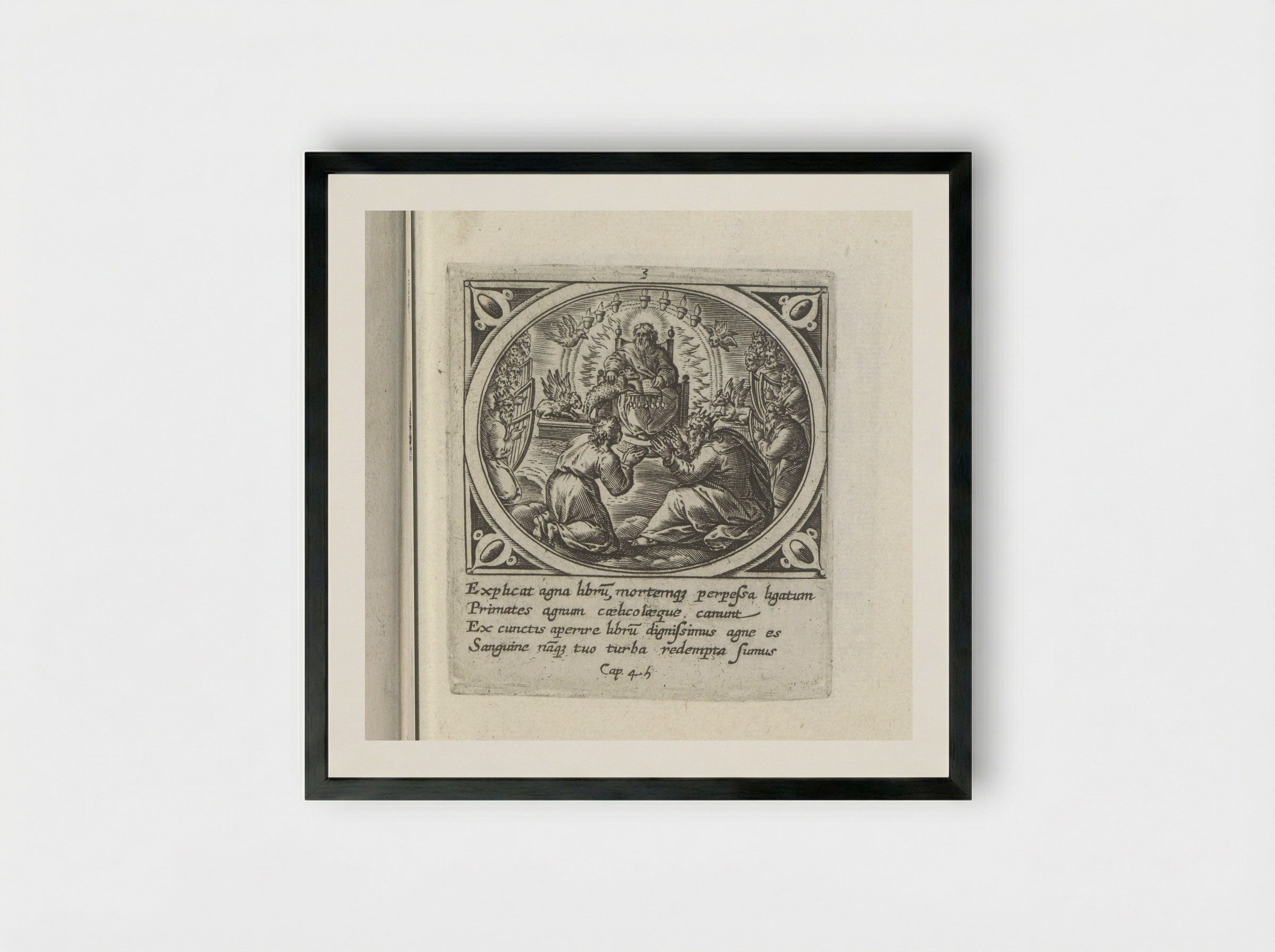 God op zijn troon - Gerard de Jode - Framed Print Black
