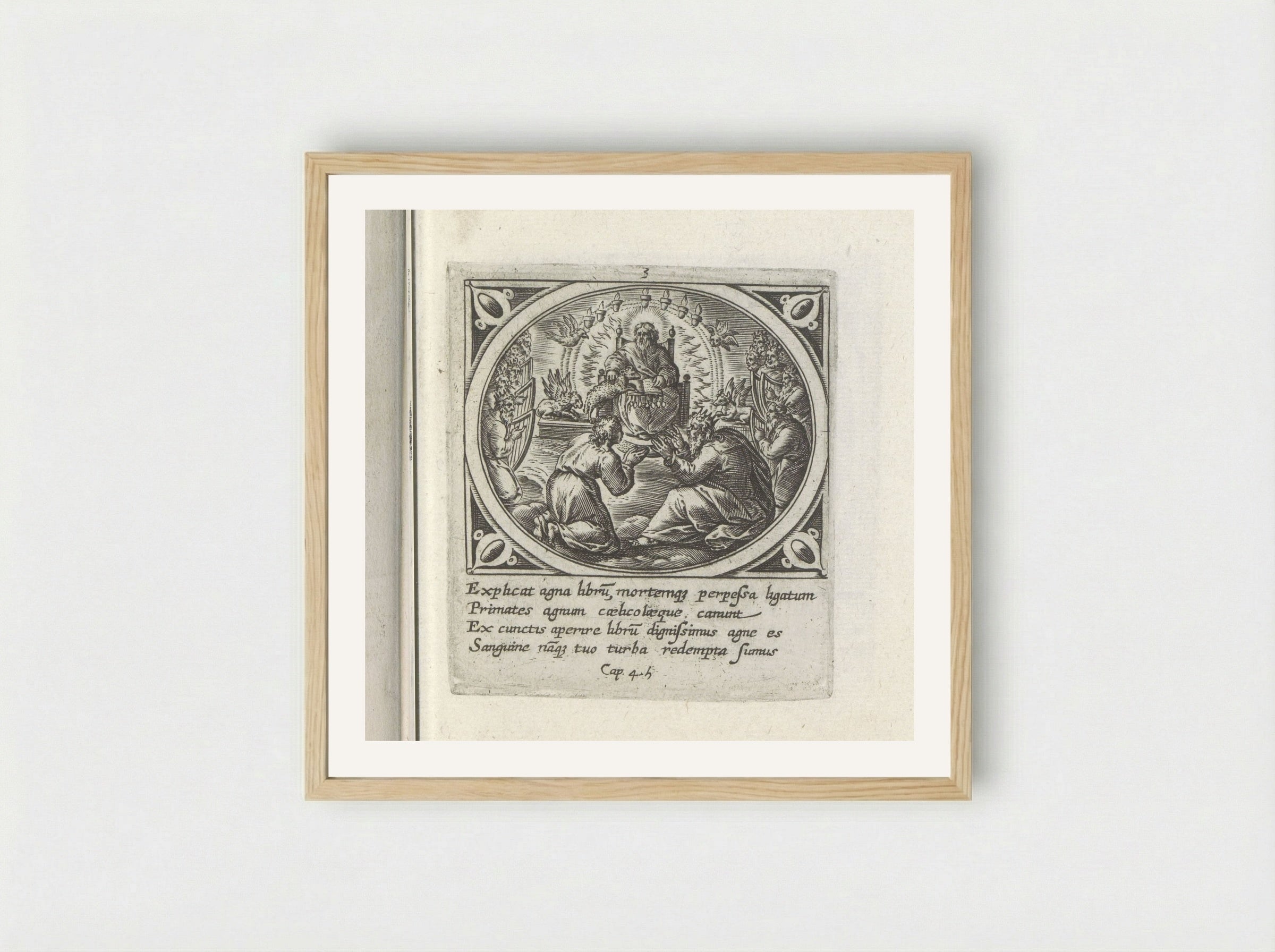 God op zijn troon - Gerard de Jode - Framed Print Wood