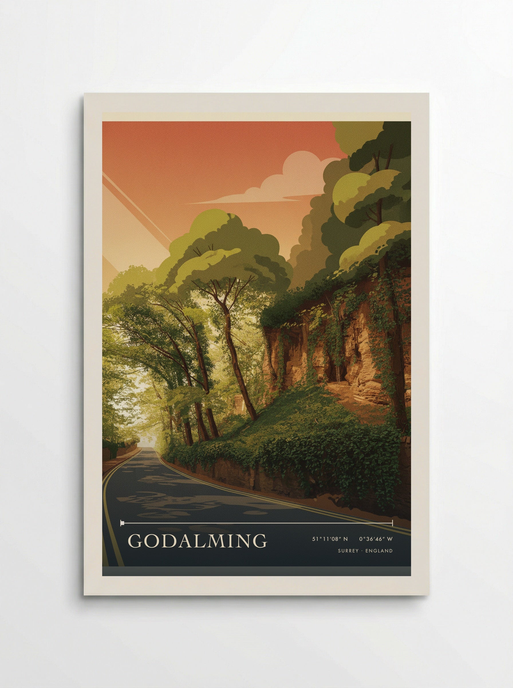 Godalming Surrey England Travel Poster - Poster