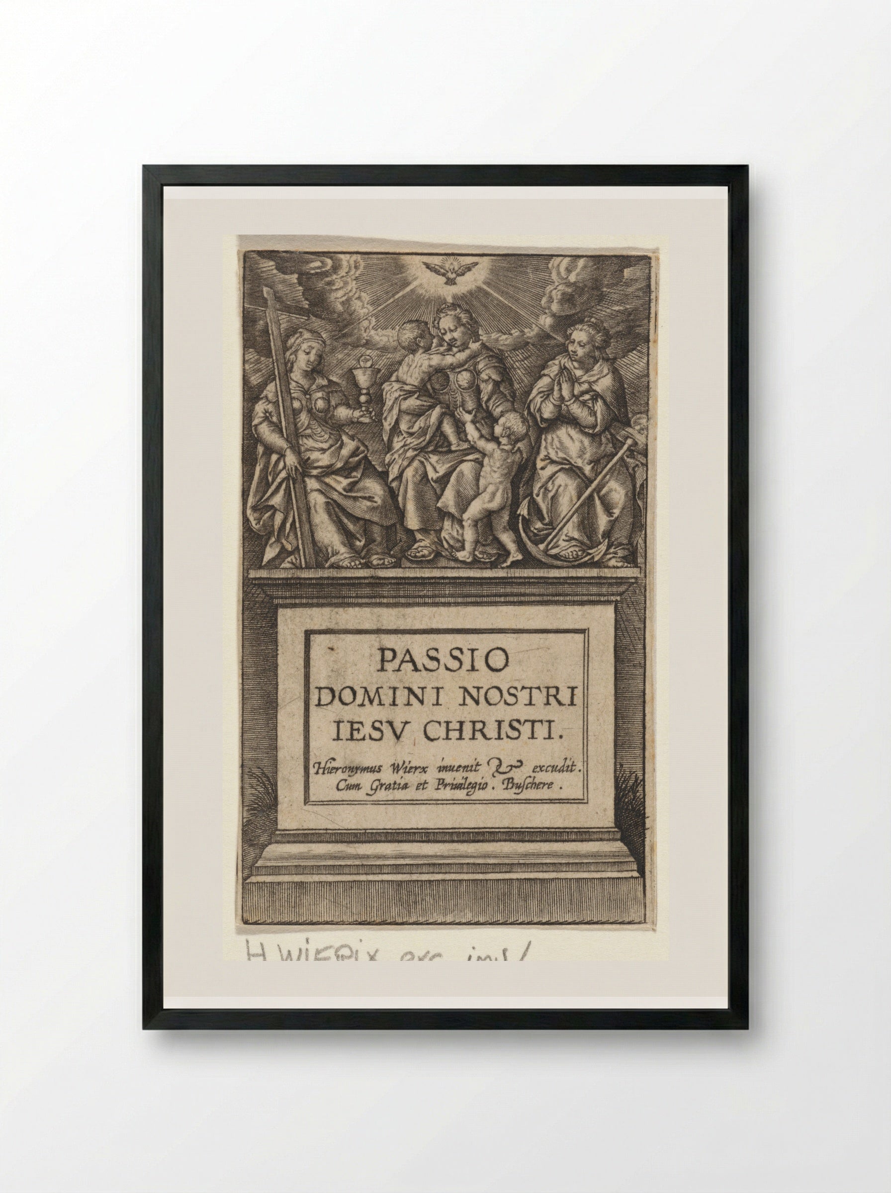 Goddelijke deugden - Hieronymus Wierix - Framed Print Black