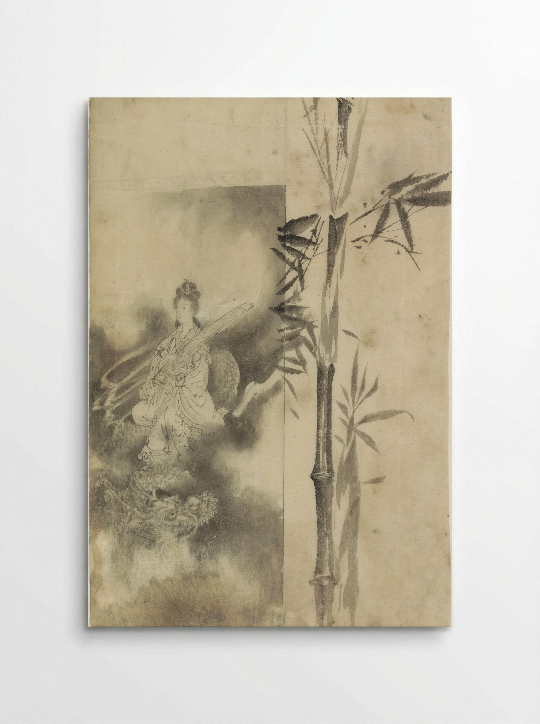 Goddess on a Dragon and Bamboo Stalk - Yamamoto Baiitsu - Poster