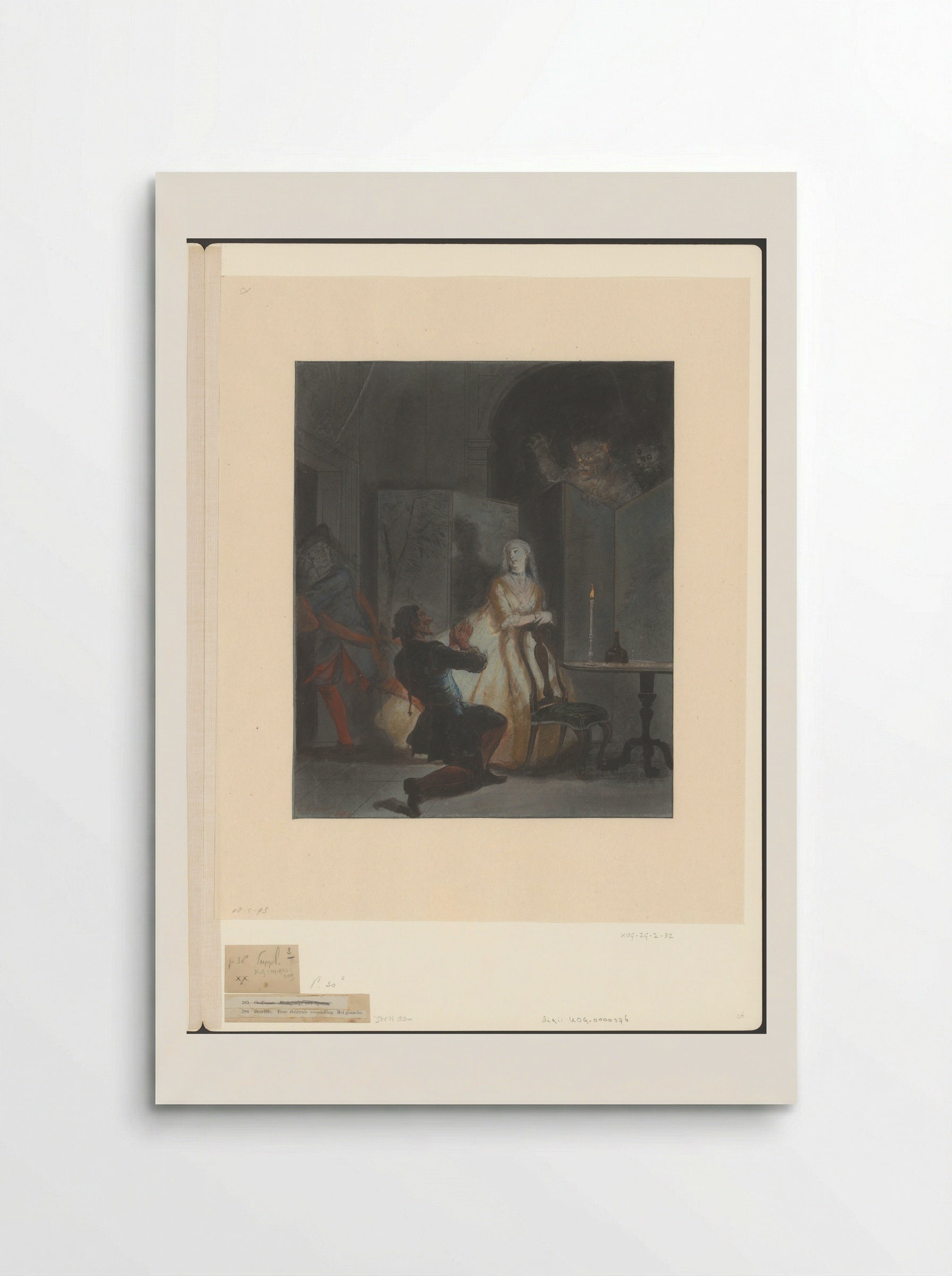 Godefroy en zijn knecht jagen hopman Ulrich zijn huis uit - Cornelis Troost - Poster