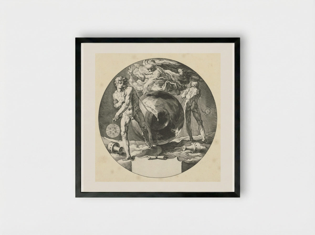 Gods Geest zweeft over het water - Jan Harmensz. Muller - Framed Print Black