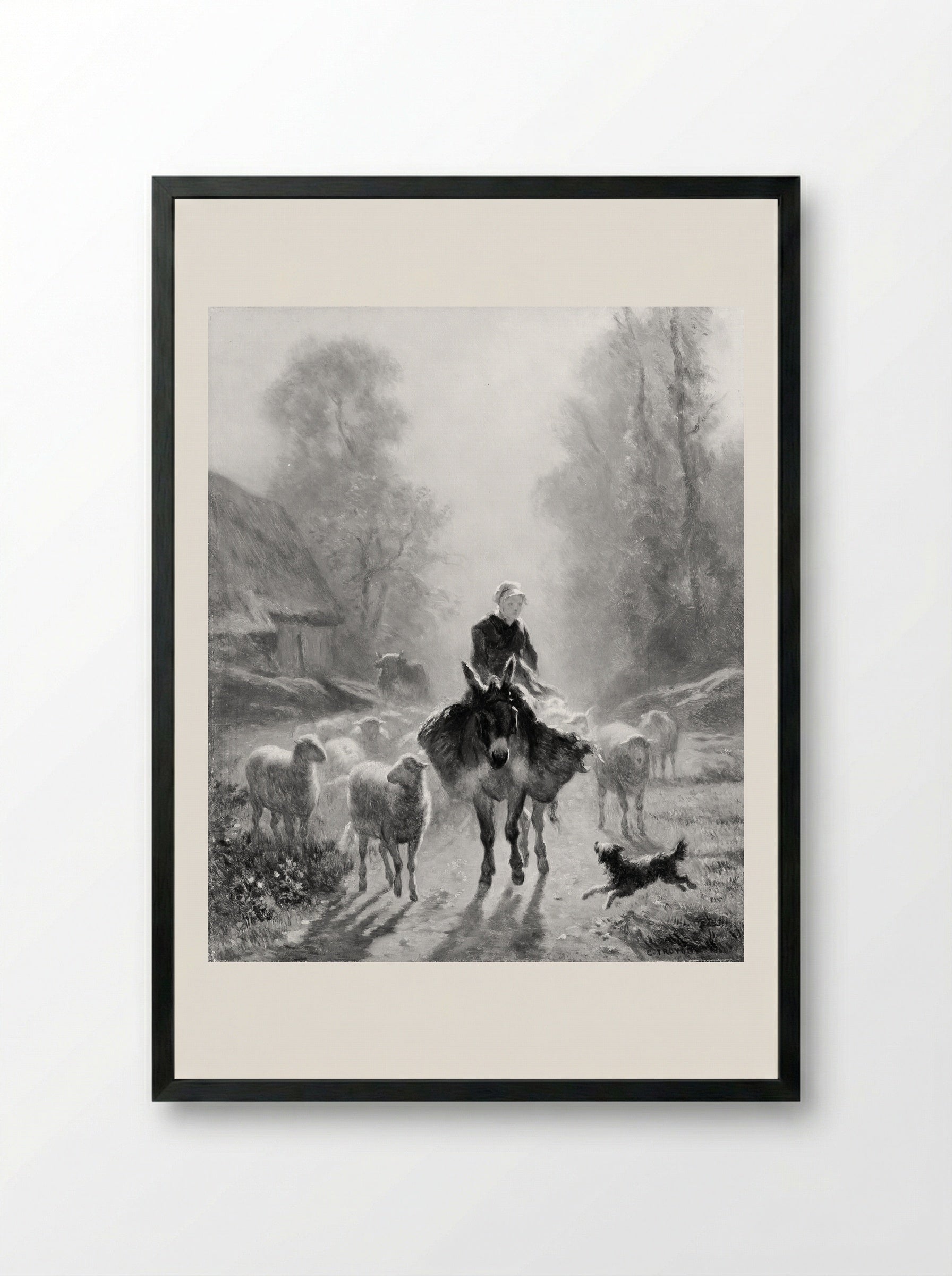 Going to Market - Constant Troyon - Framed Print Black
