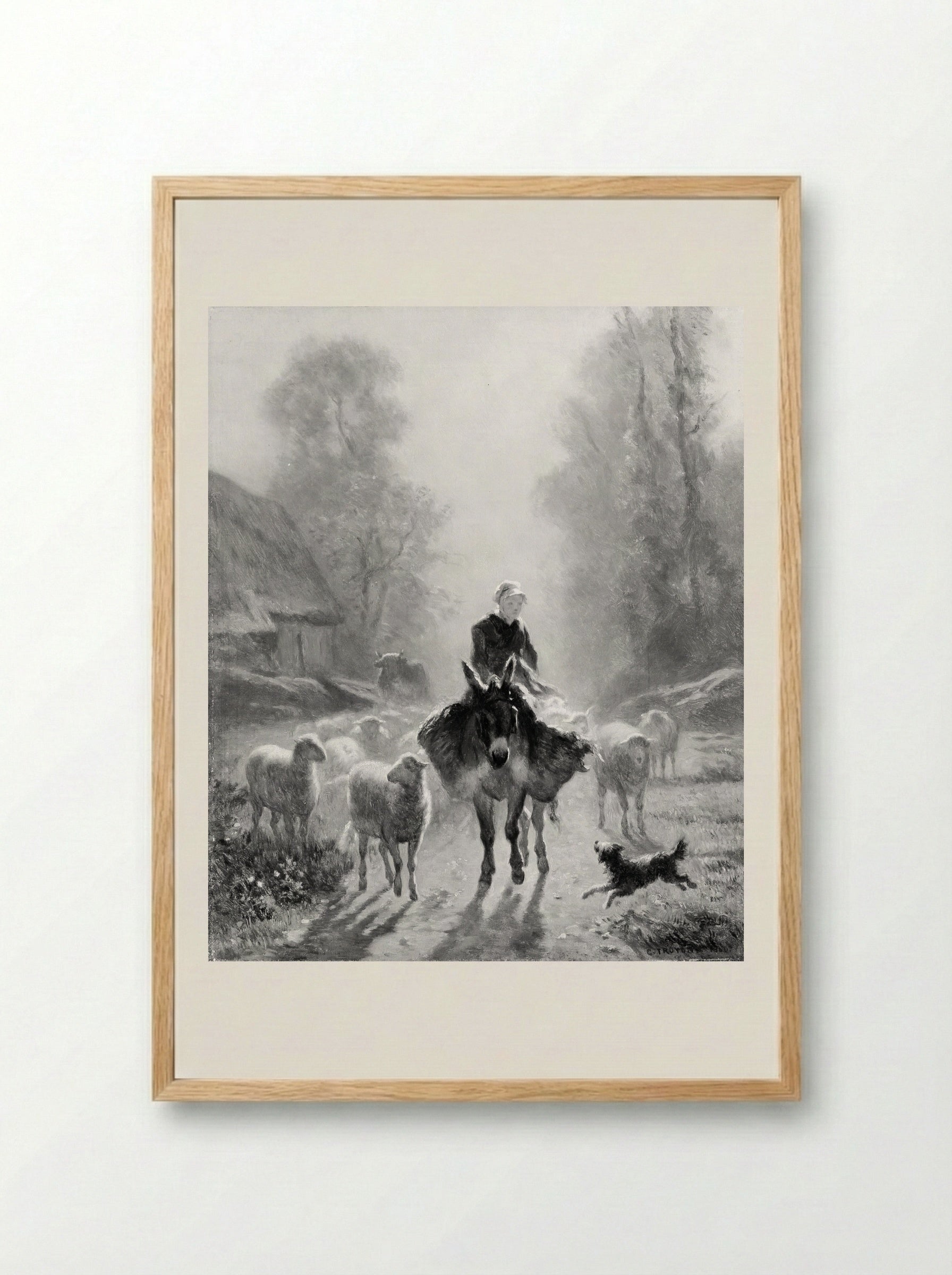 Going to Market - Constant Troyon - Framed Print Wood