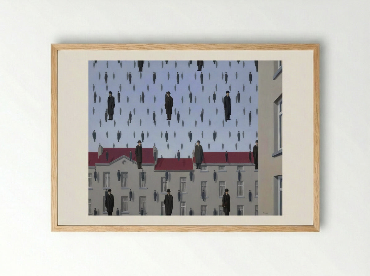 Golconda - René Magritte - Framed Print Wood