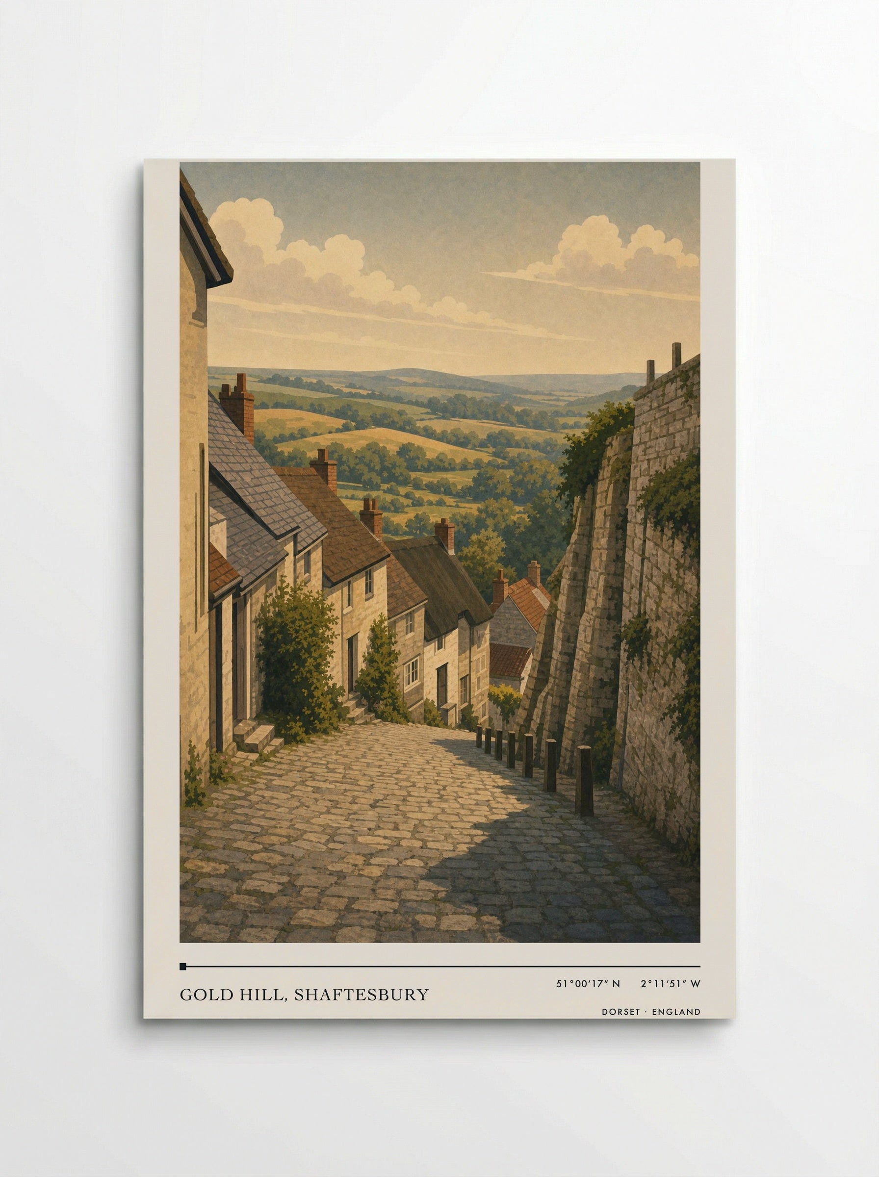 Gold Hill, Shaftesbury Dorset England Travel Poster - Poster