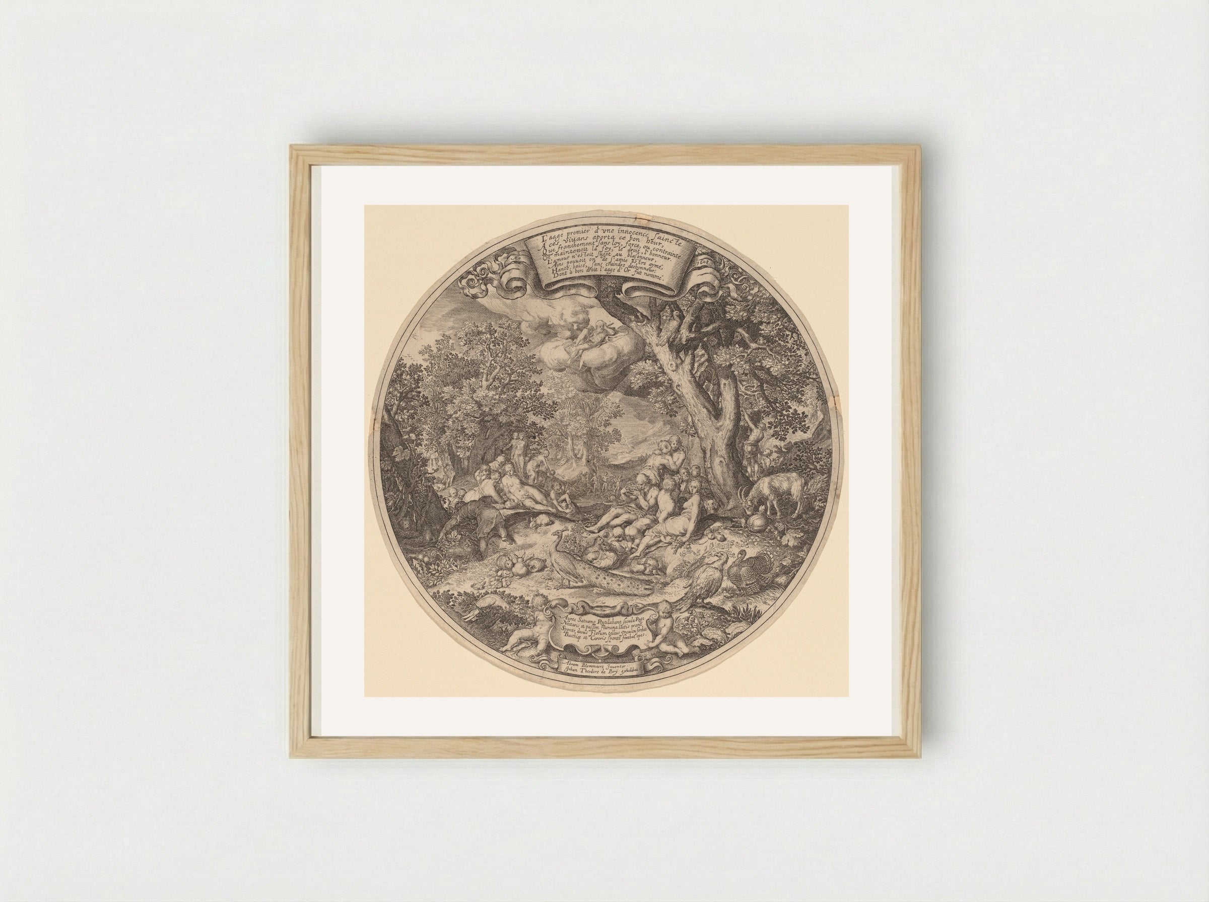 Golden Age - Johann Theodor de Bry - Framed Print Wood