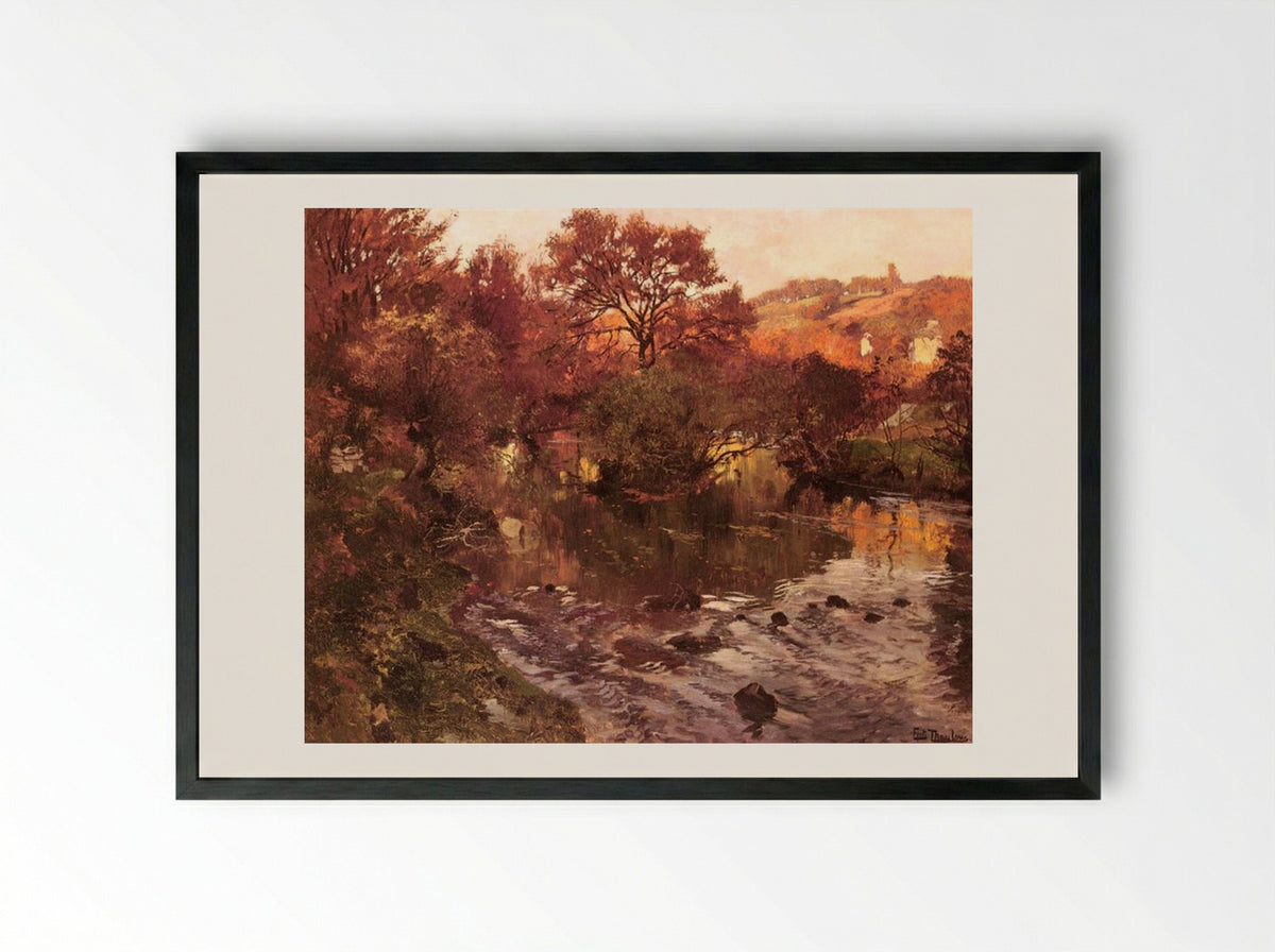 Golden Autumn, Brittany - Frits Thaulow - Framed Print Black