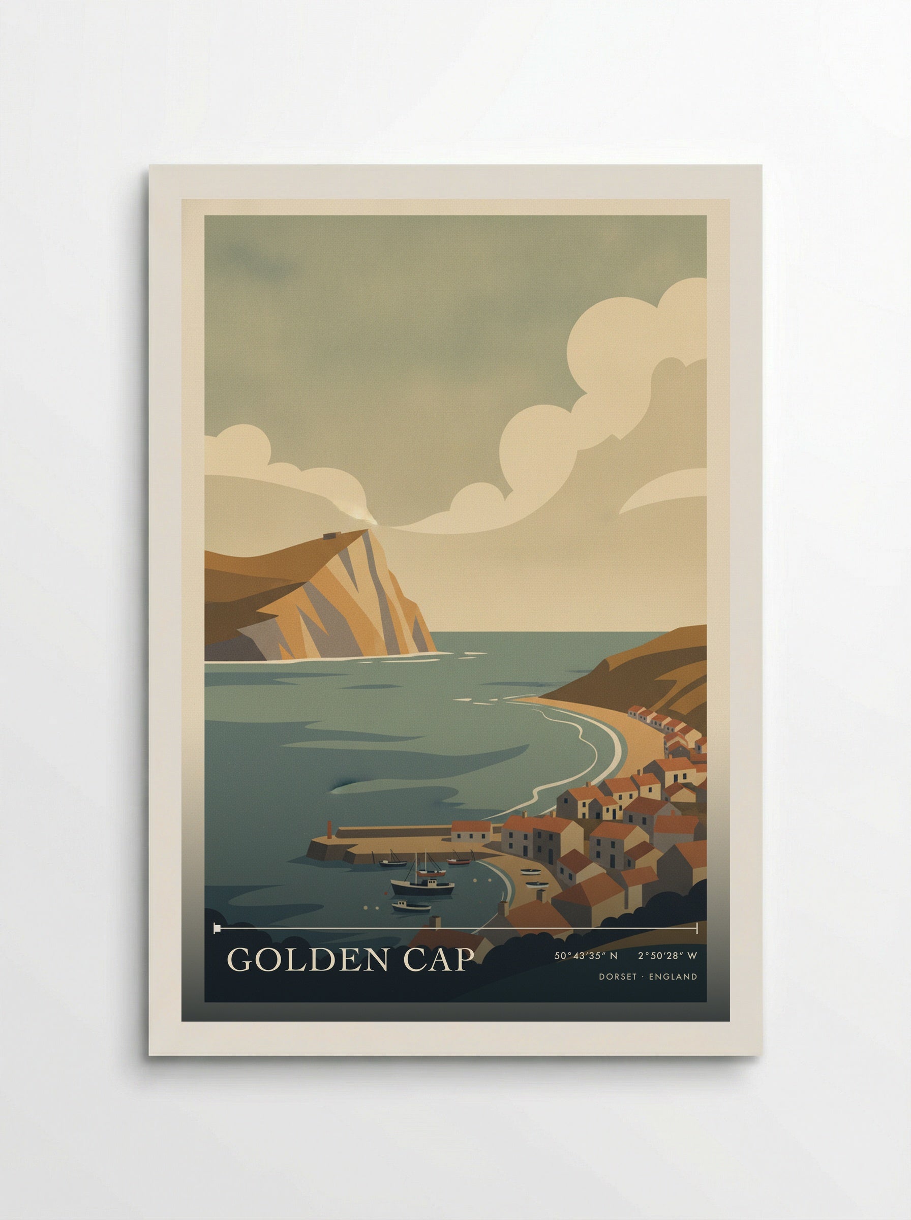 Golden Cap Dorset England Travel Poster - Poster