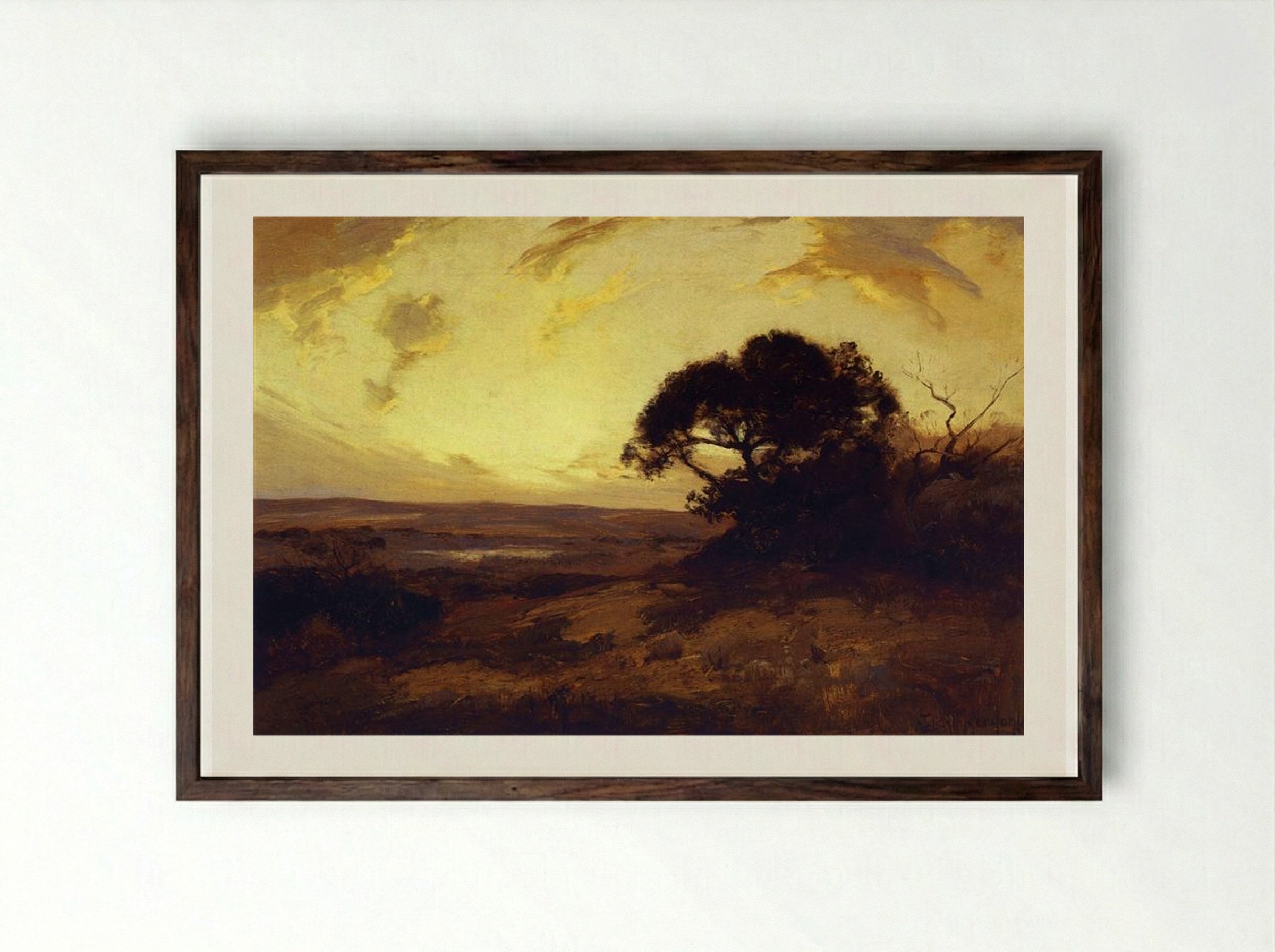 Golden Evening, Southwest Texas - Robert Julian Onderdonk - Framed Print Dark Wood