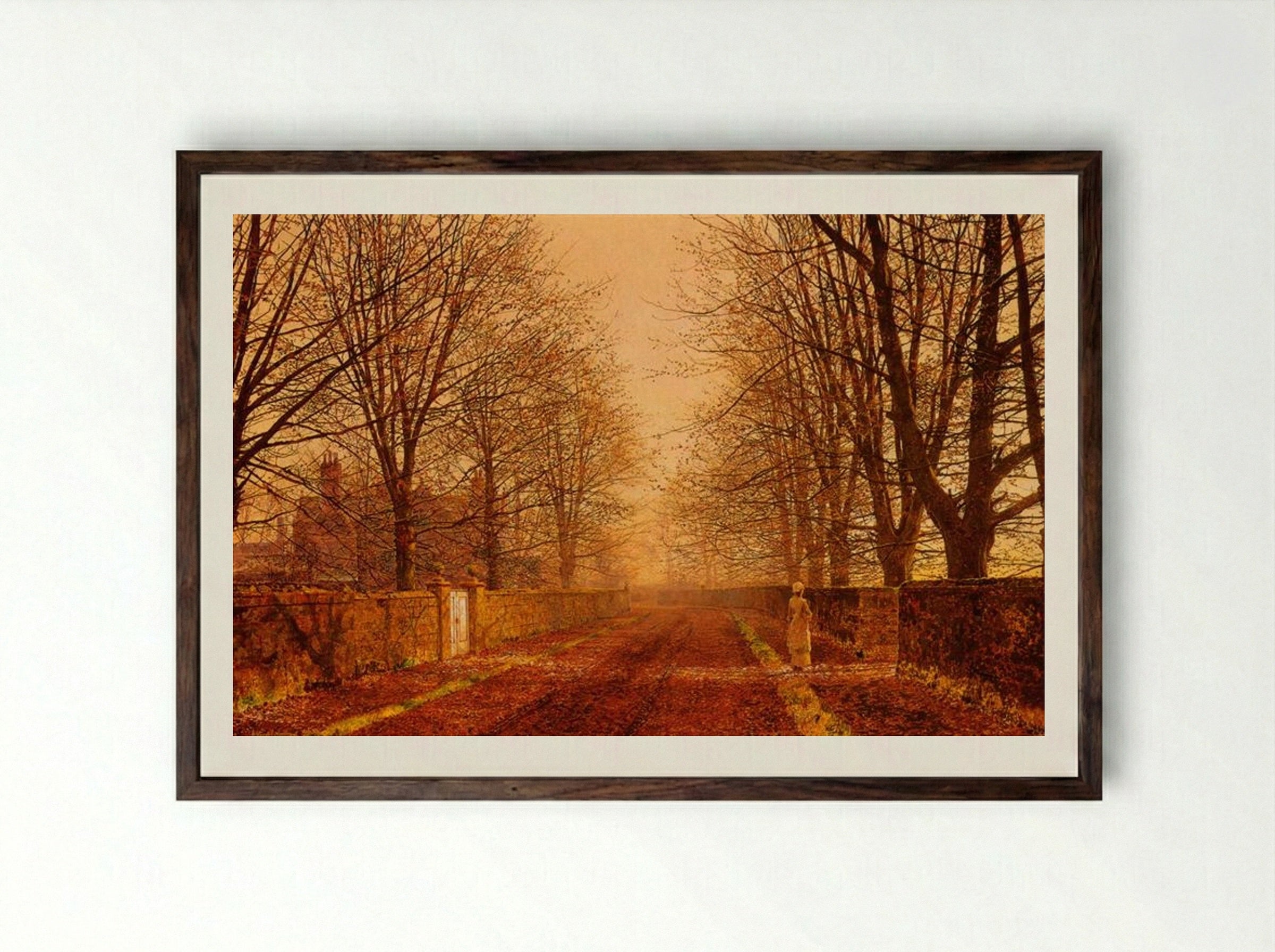 Golden Light - John Atkinson Grimshaw - Framed Print Dark Wood