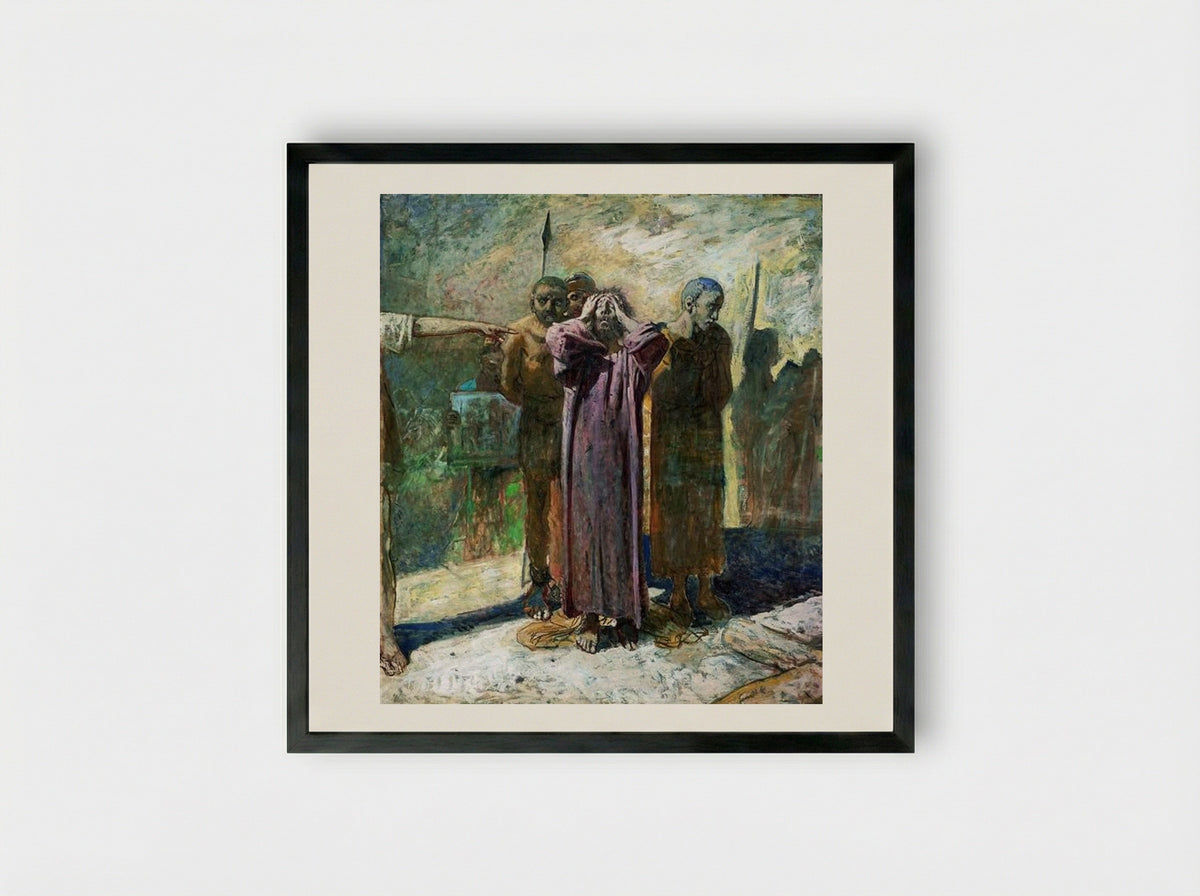 Golgotha - Nikolai Ge - Framed Print Black