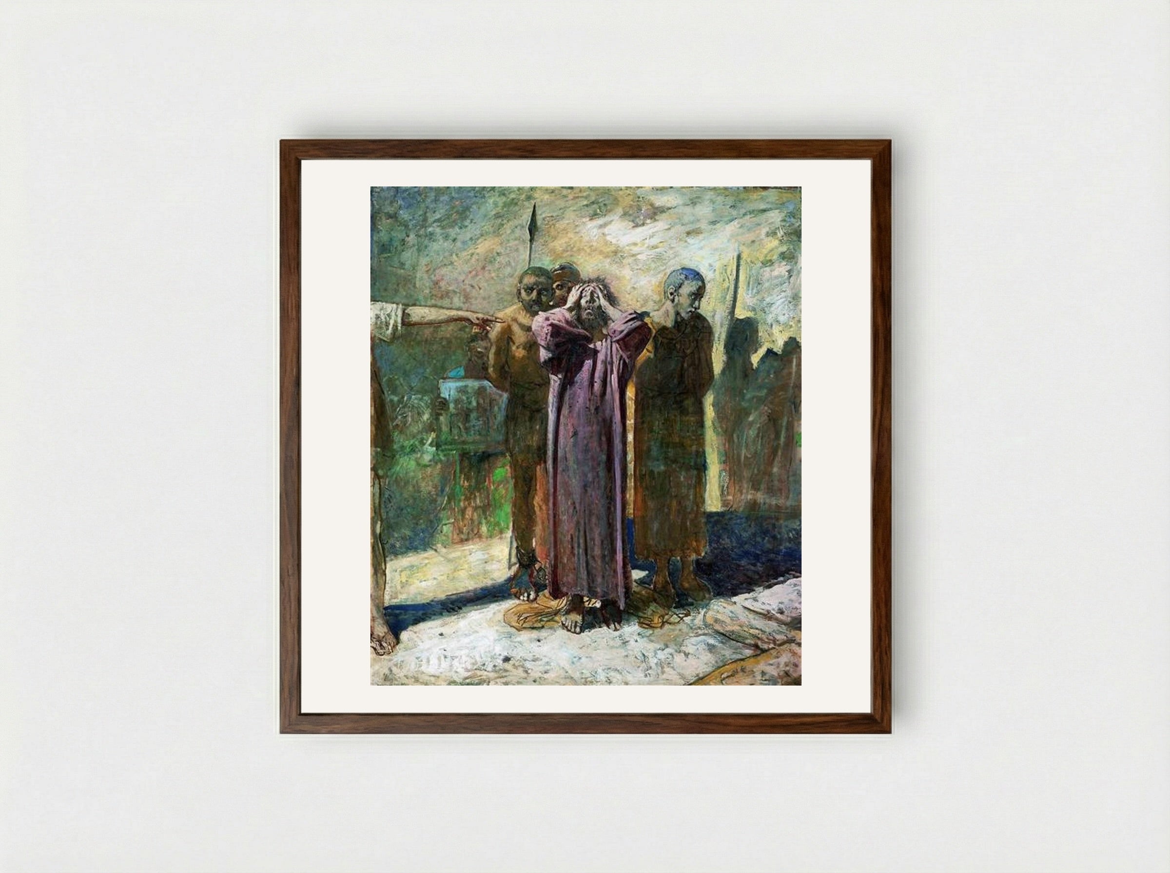 Golgotha - Nikolai Ge - Framed Print Dark Wood