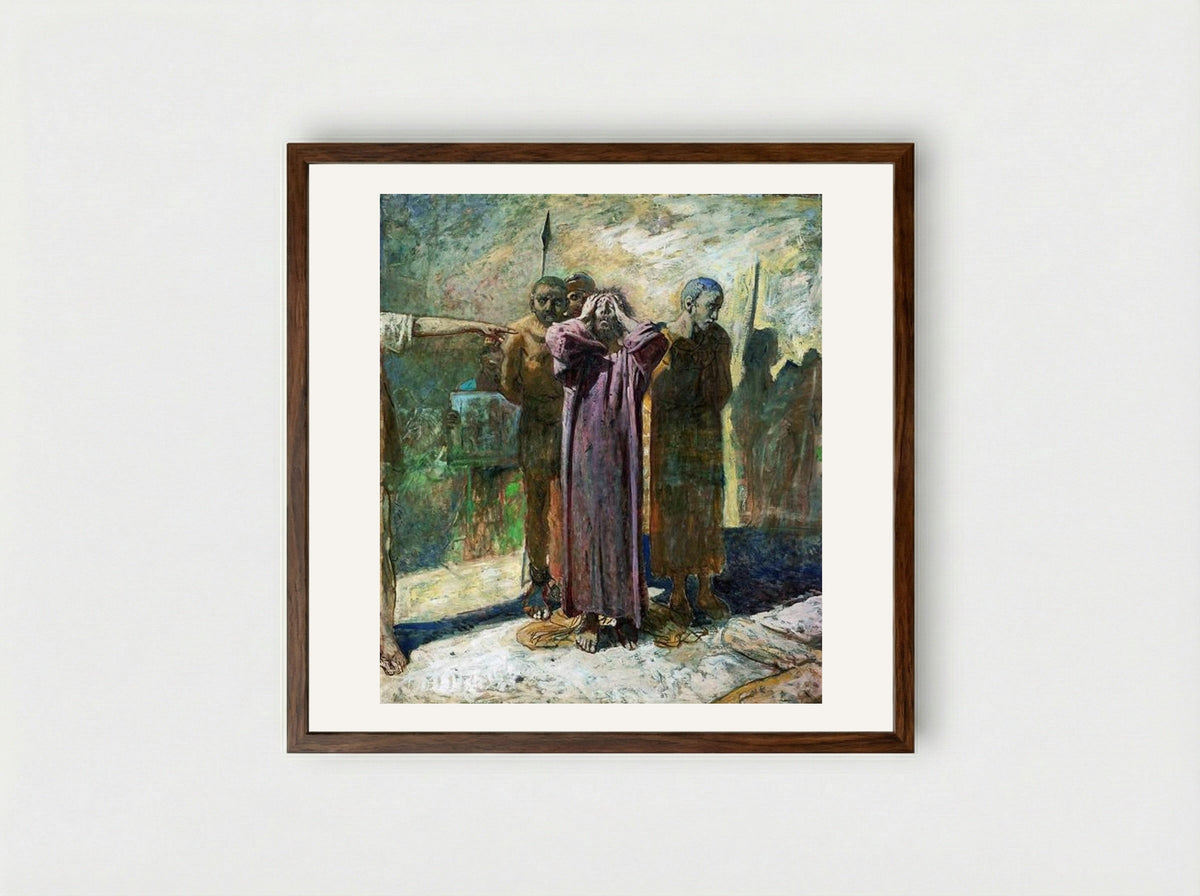 Golgotha - Nikolai Ge - Framed Print Dark Wood