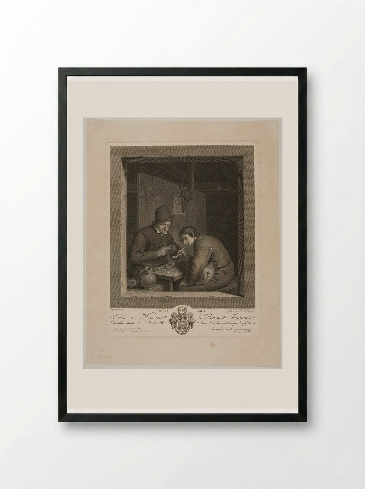 Good Friends - Johann Georg Wille - Framed Print Black