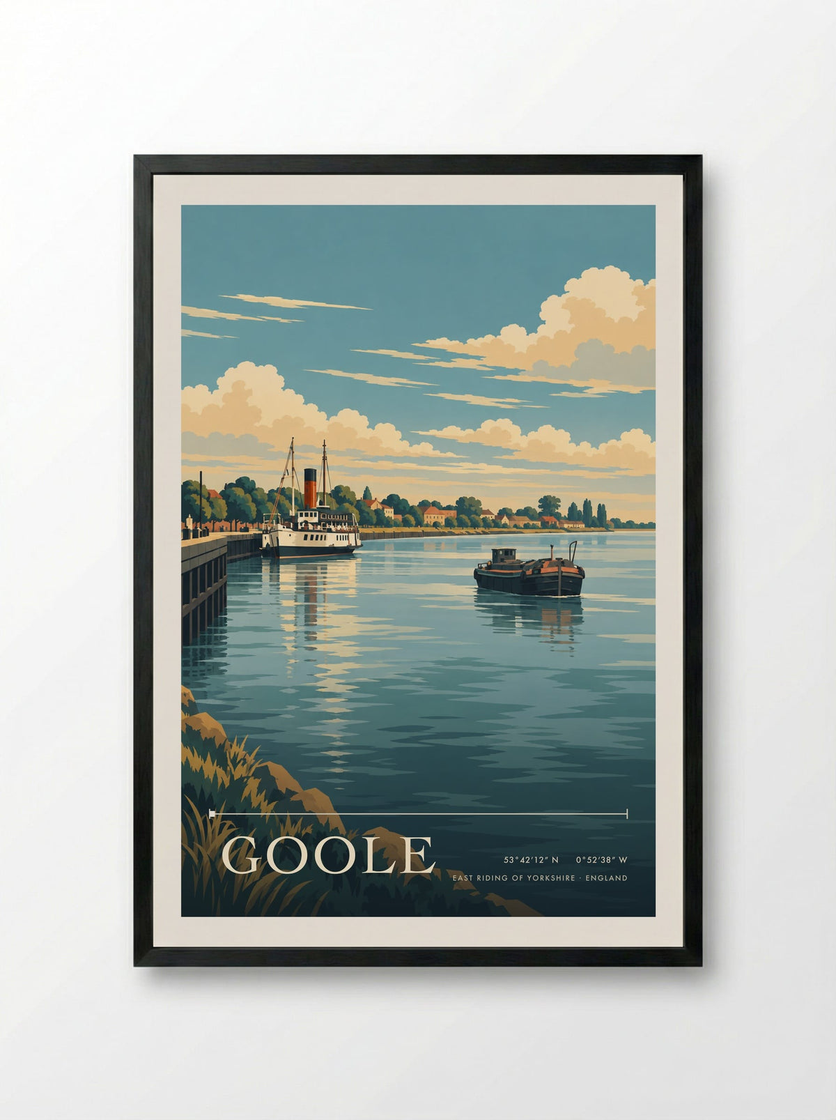 Goole, East Riding of Yorkshire | Travel Poster - Framed Print Black