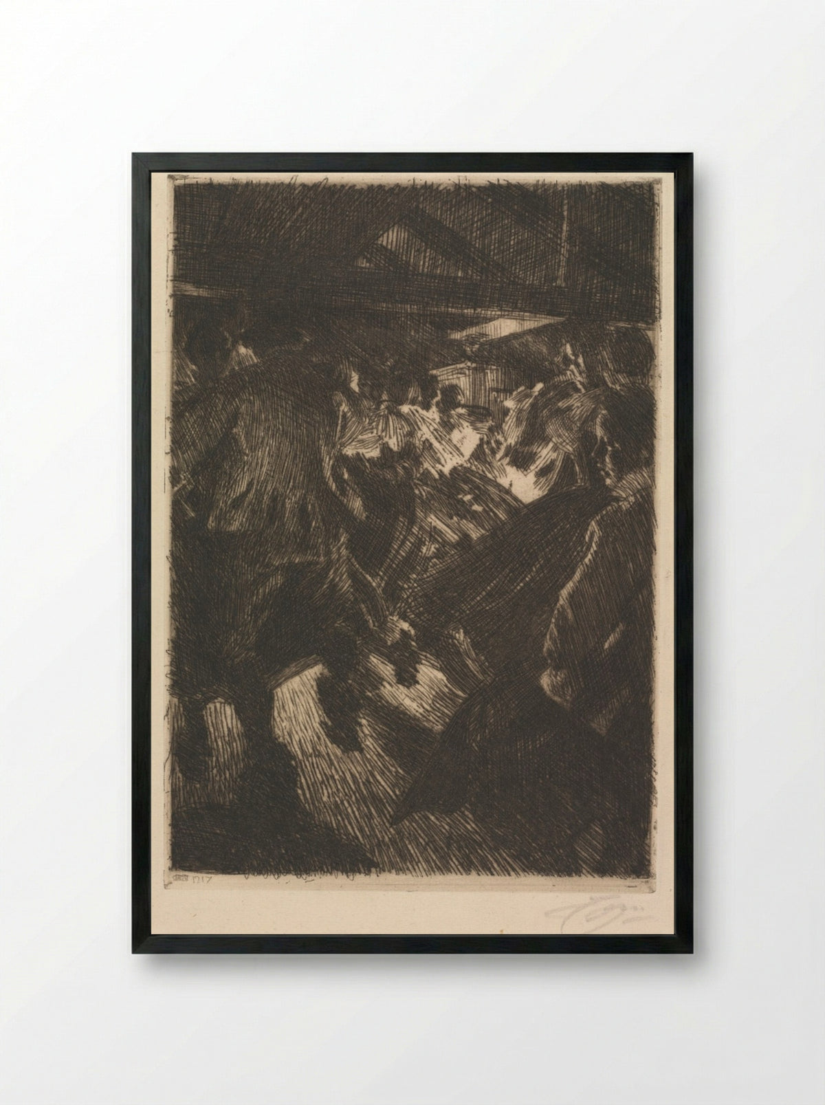 Gopsmor Cottage - Anders Zorn - Framed Print Black