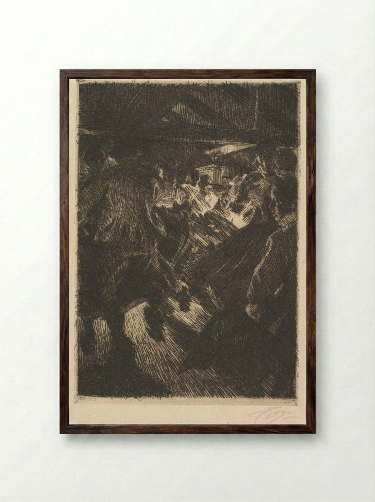 Gopsmor Cottage - Anders Zorn - Framed Print Dark Wood