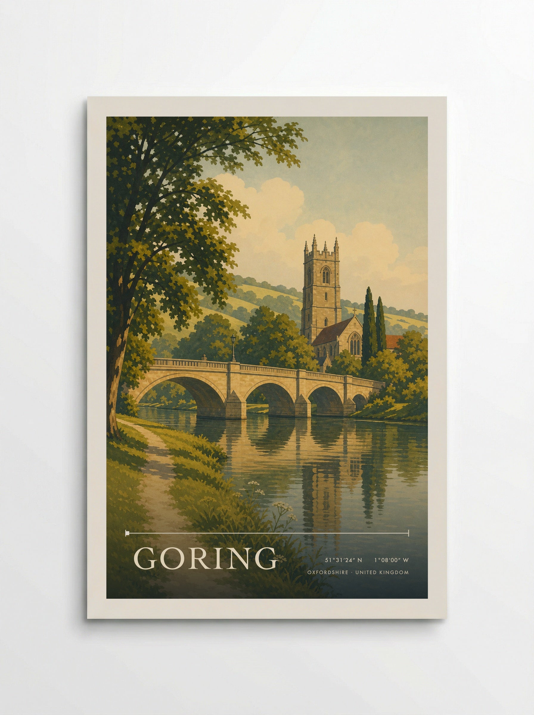 Goring Oxfordshire United Kingdom Travel Poster - Poster