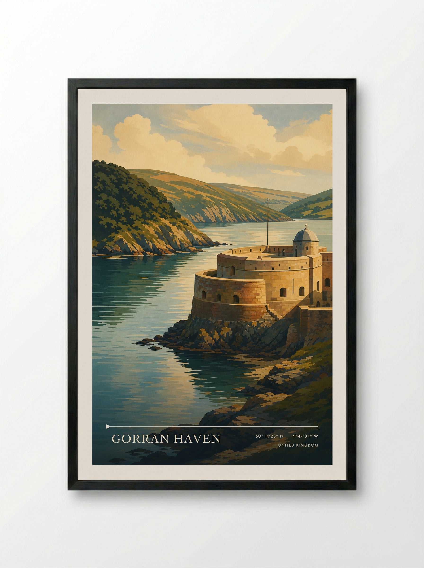 Gorran Haven United Kingdom Travel Poster - Framed Print Black