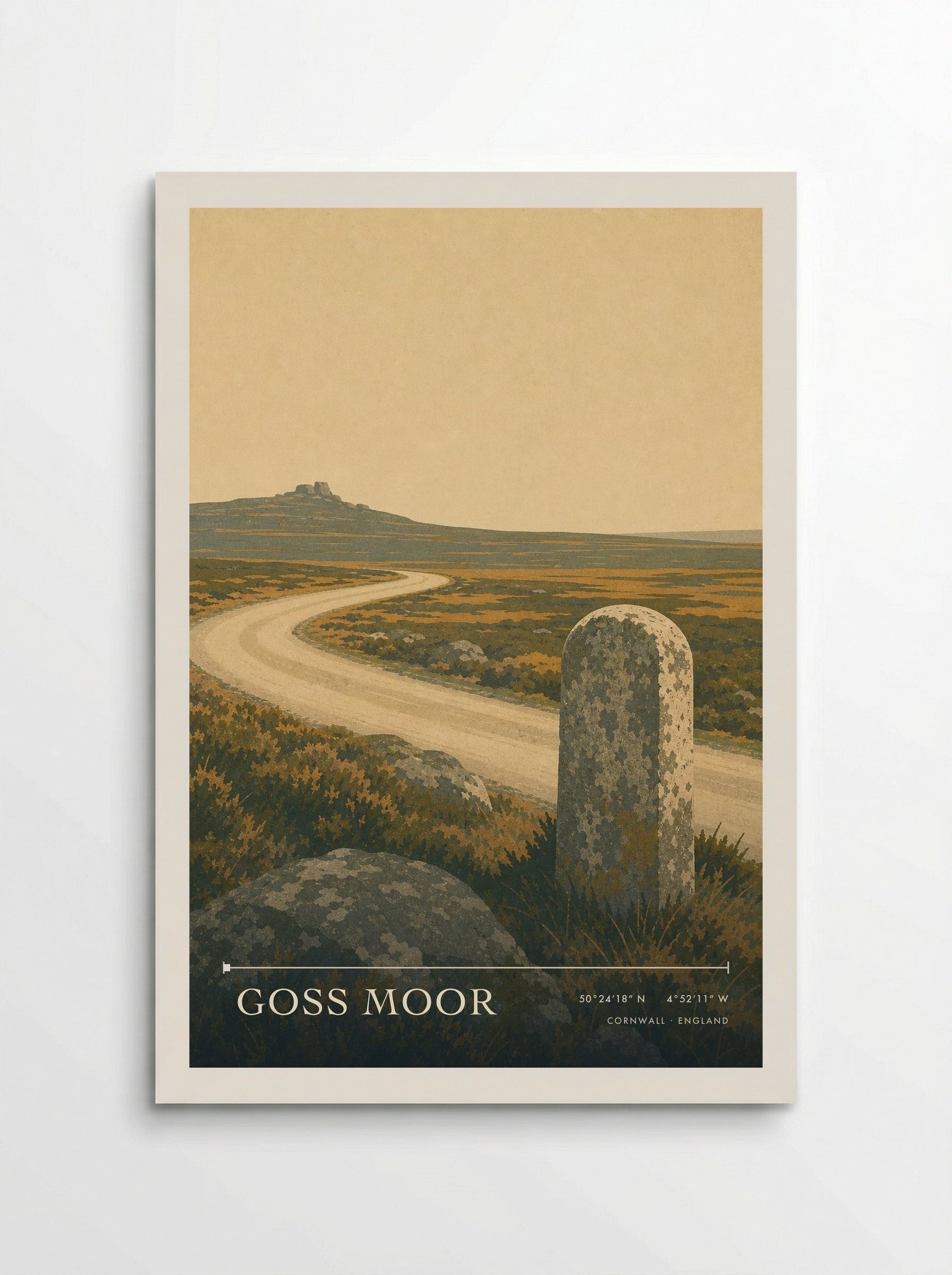 Goss Moor Cornwall England Travel Poster - Poster