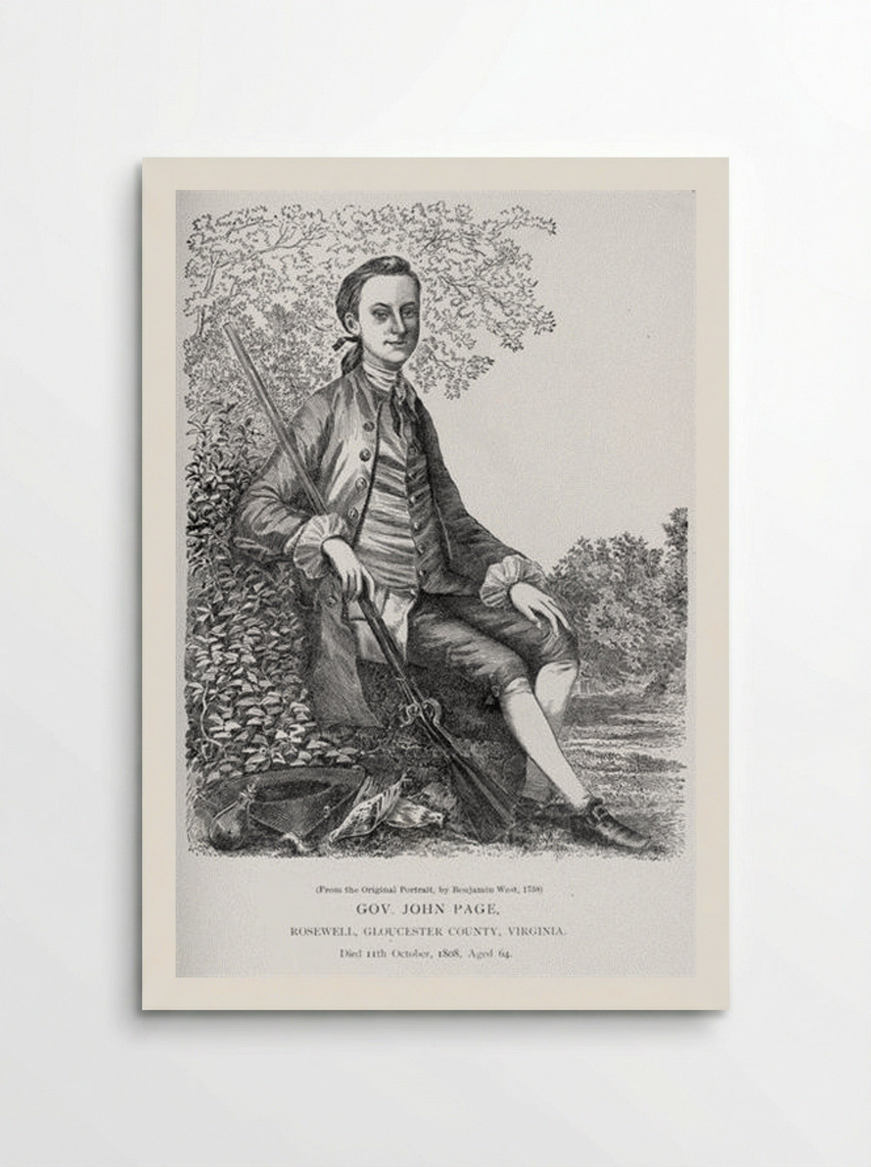 Gov. John Page of Virginia, Rosewell Plantation, Gloucester County, Virginia - Benjamin West - Poster