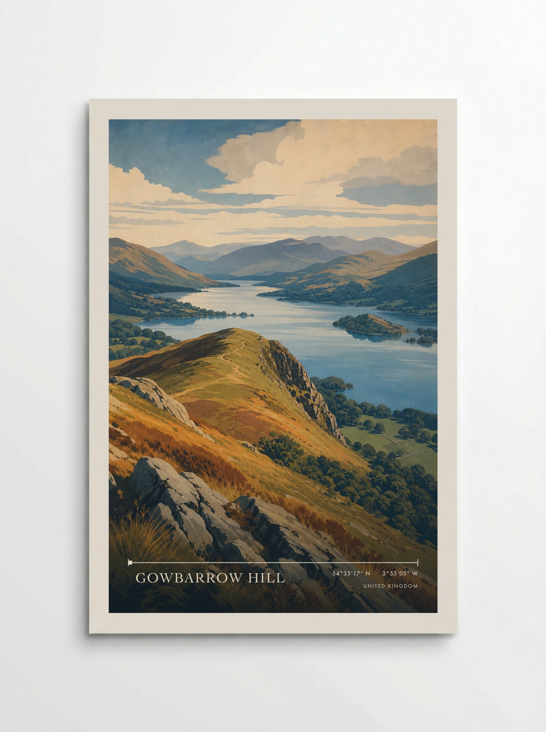 Gowbarrow Hill United Kingdom Travel Poster - Poster